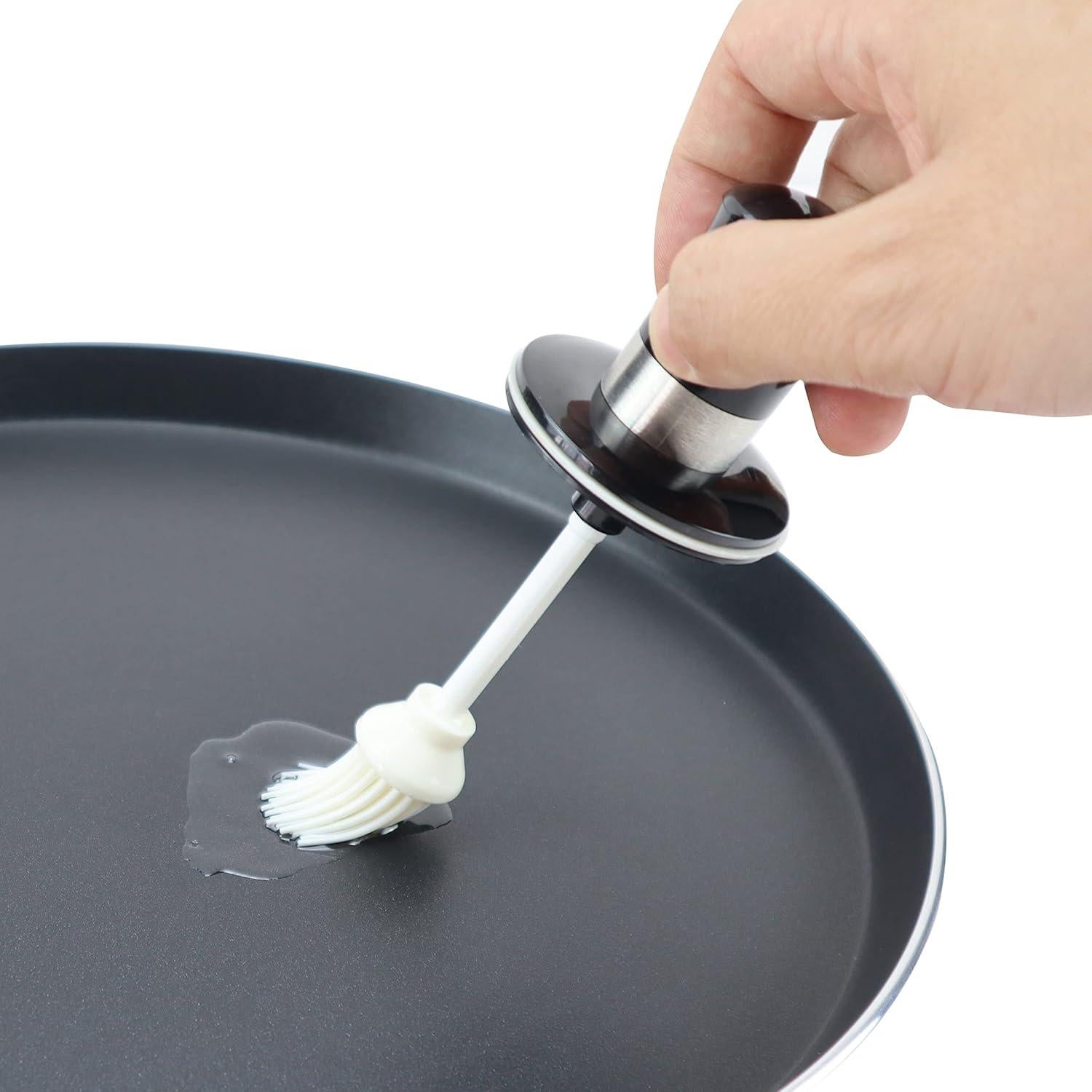 Conjunto de Botella de Aceite EIKS con Brocha de Silicona