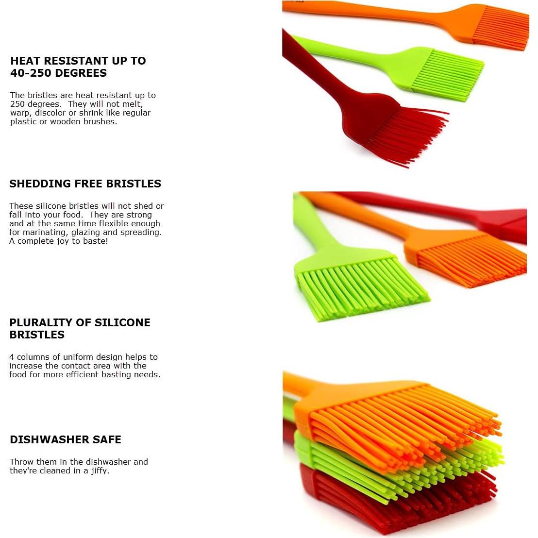 Brochas de Silicona 10" Silcony - Set de 3 Resistentes al Calor