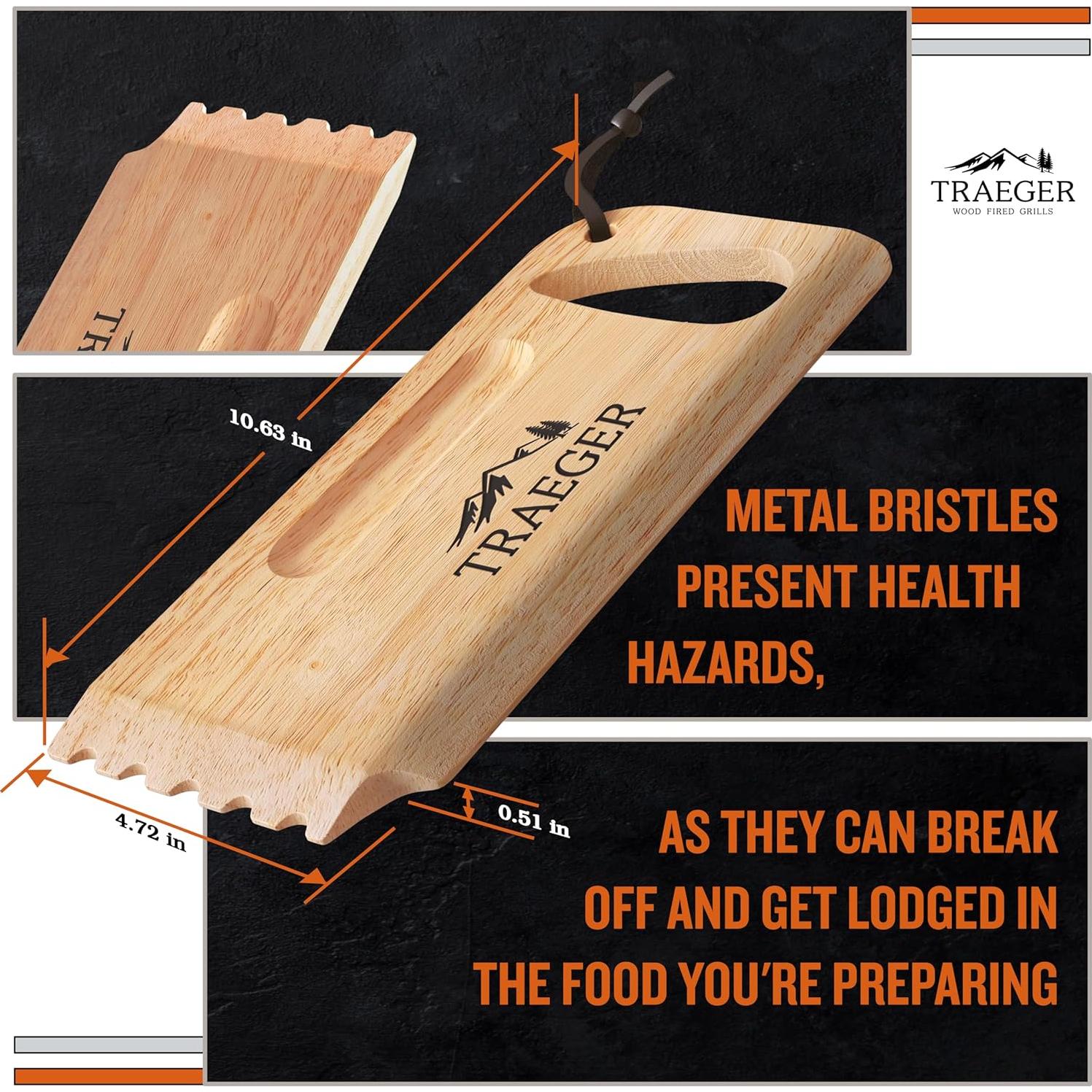 Raspador de Parrilla de Madera Traeger BAC454 - Limpieza Efectiva