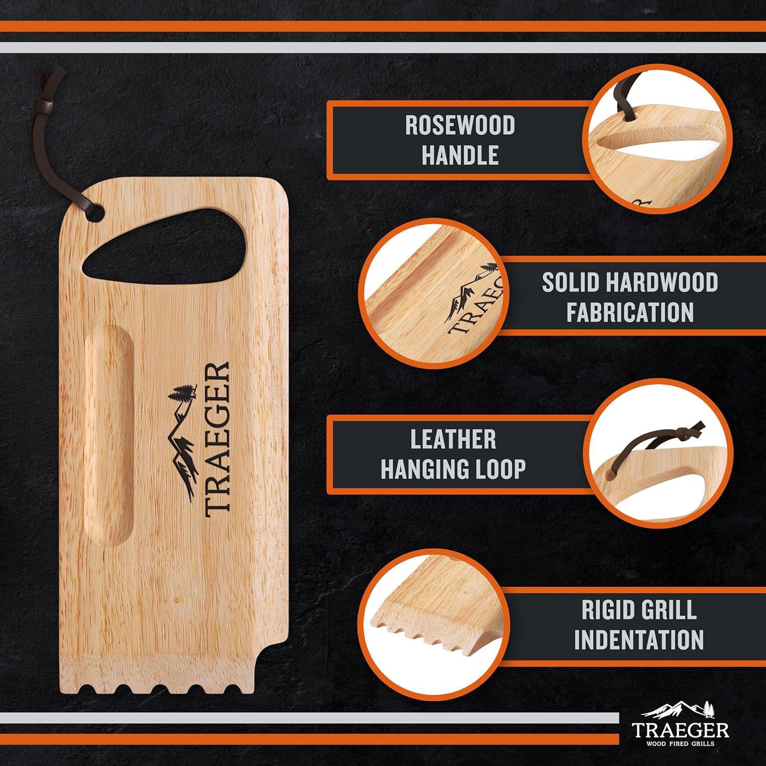 Raspador de Parrilla de Madera Traeger BAC454 - Limpieza Efectiva