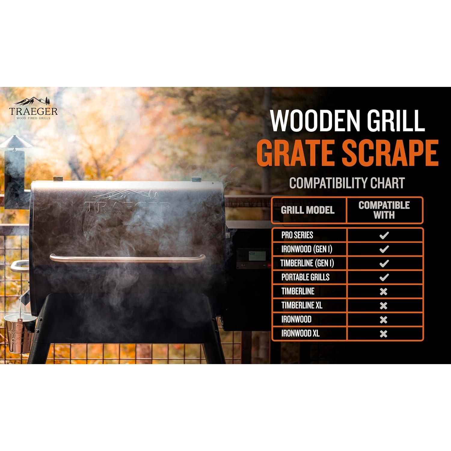 Raspador de Parrilla de Madera Traeger BAC454 - Limpieza Efectiva