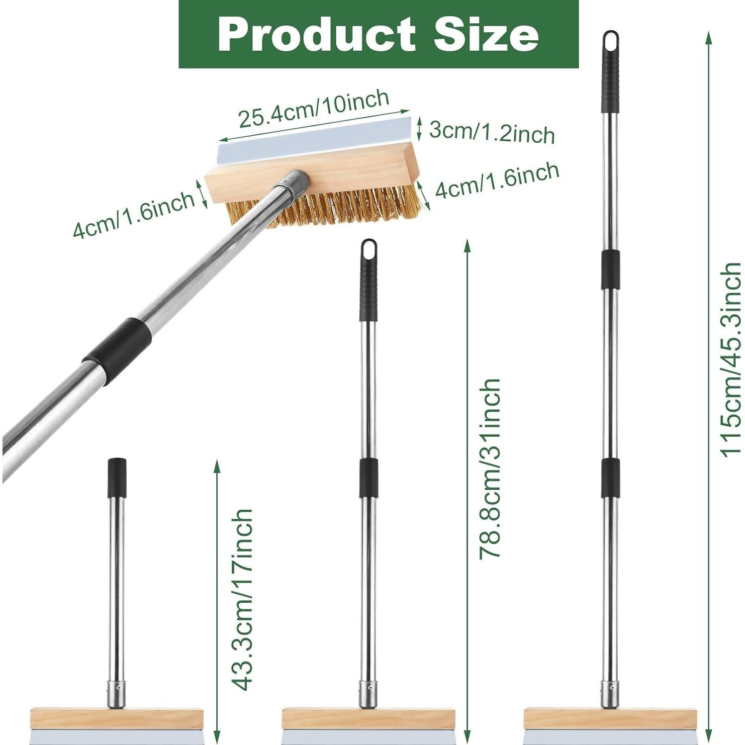 Cepillo de Horno de Pizza ACXFOND con Raspador y Mango Desmontable