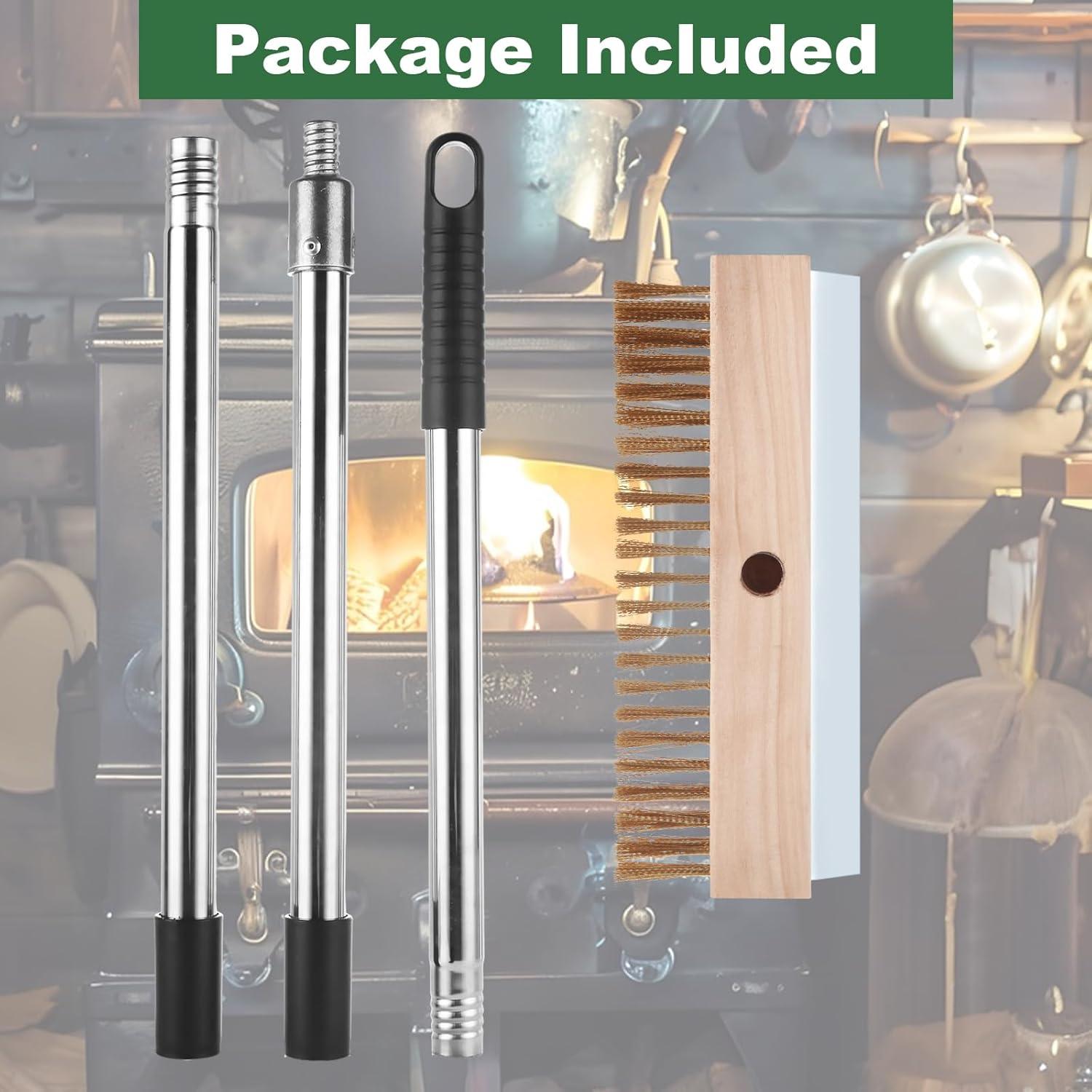 Cepillo de Horno de Pizza ACXFOND con Raspador y Mango Desmontable