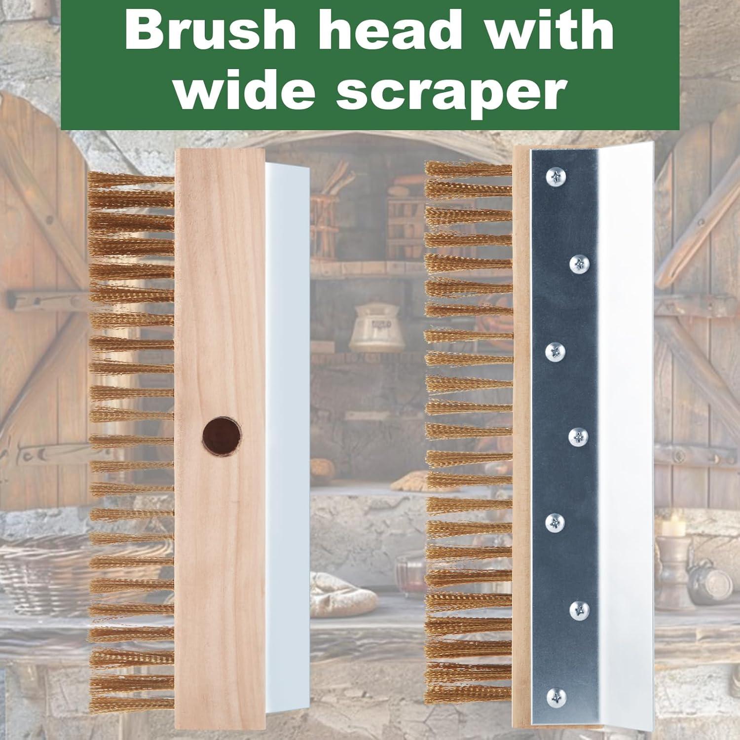 Cepillo de Horno de Pizza ACXFOND con Raspador y Mango Desmontable