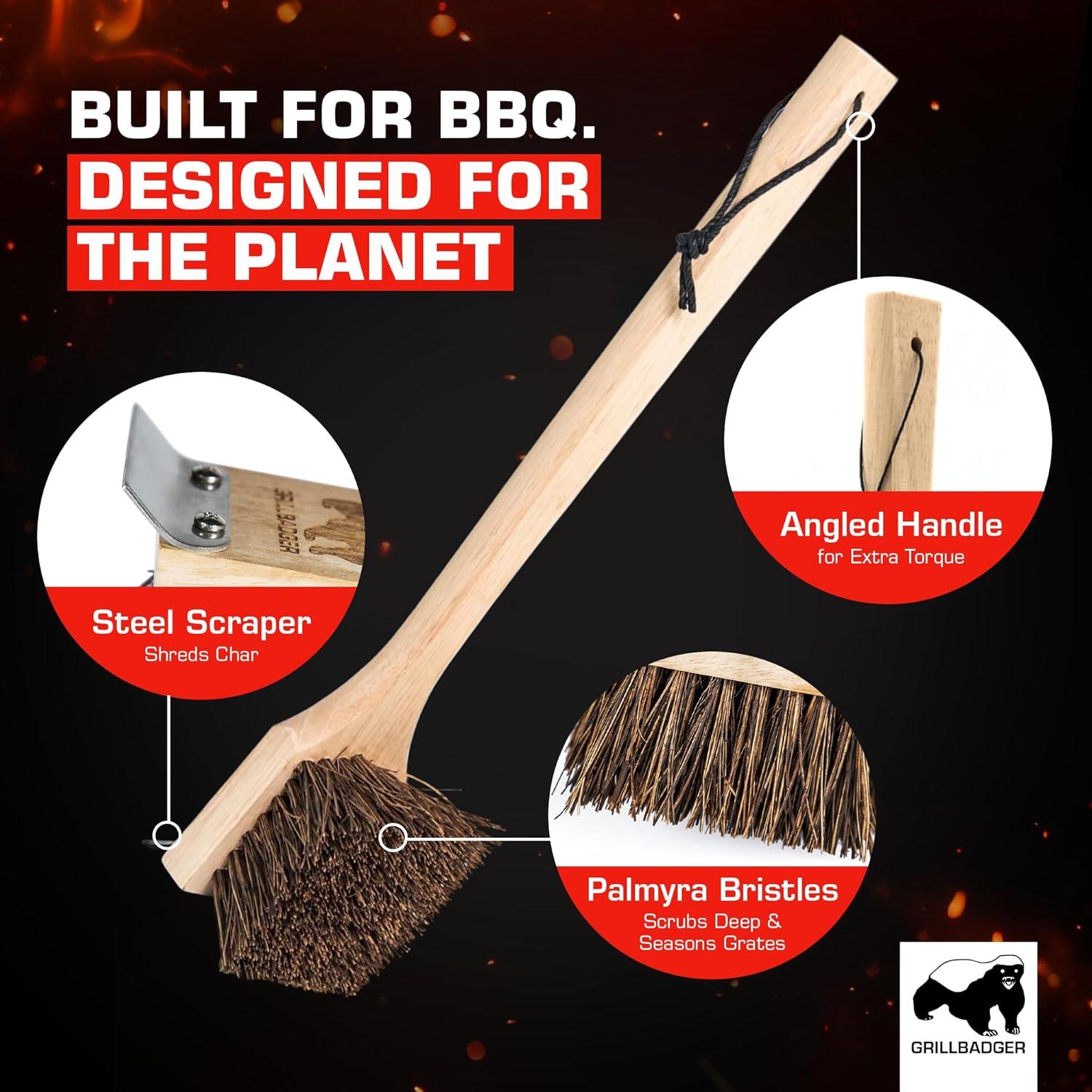 Cepillo de Parrilla GRILLBADGER Sin Cerdas Metálicas 45.7cm