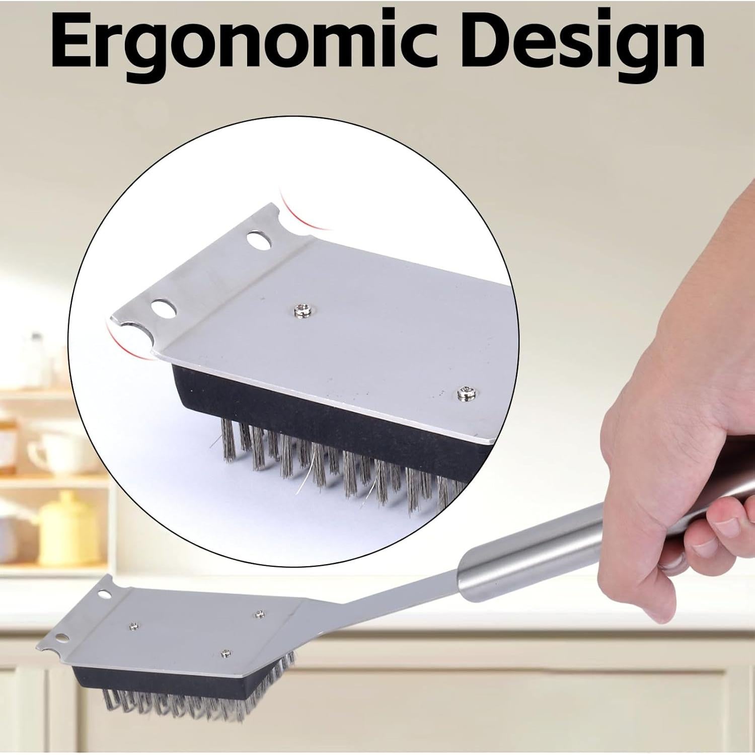 Paquete de 2 cepillos de parrilla Edgnb - Acero inoxidable 41.91 cm y 35.56 cm