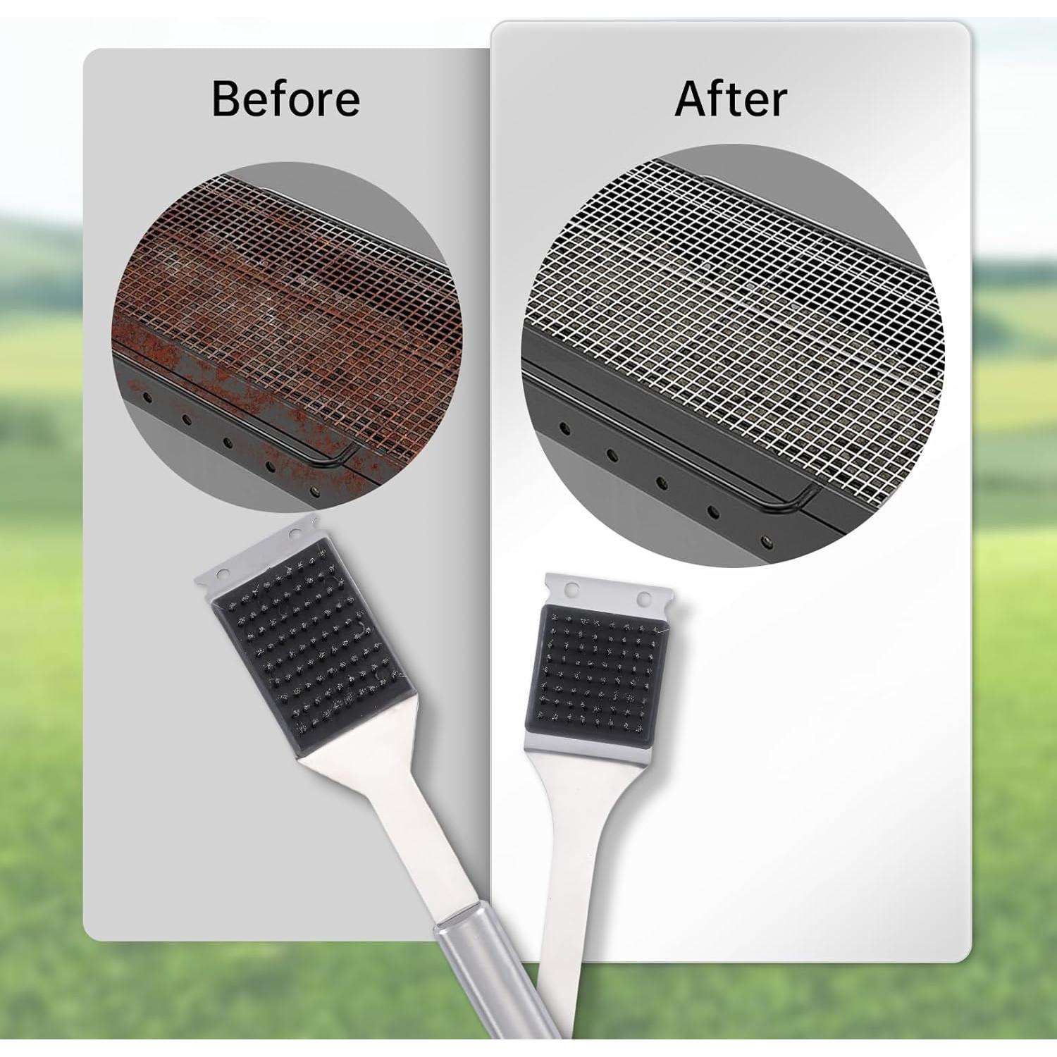 Paquete de 2 cepillos de parrilla Edgnb - Acero inoxidable 41.91 cm y 35.56 cm