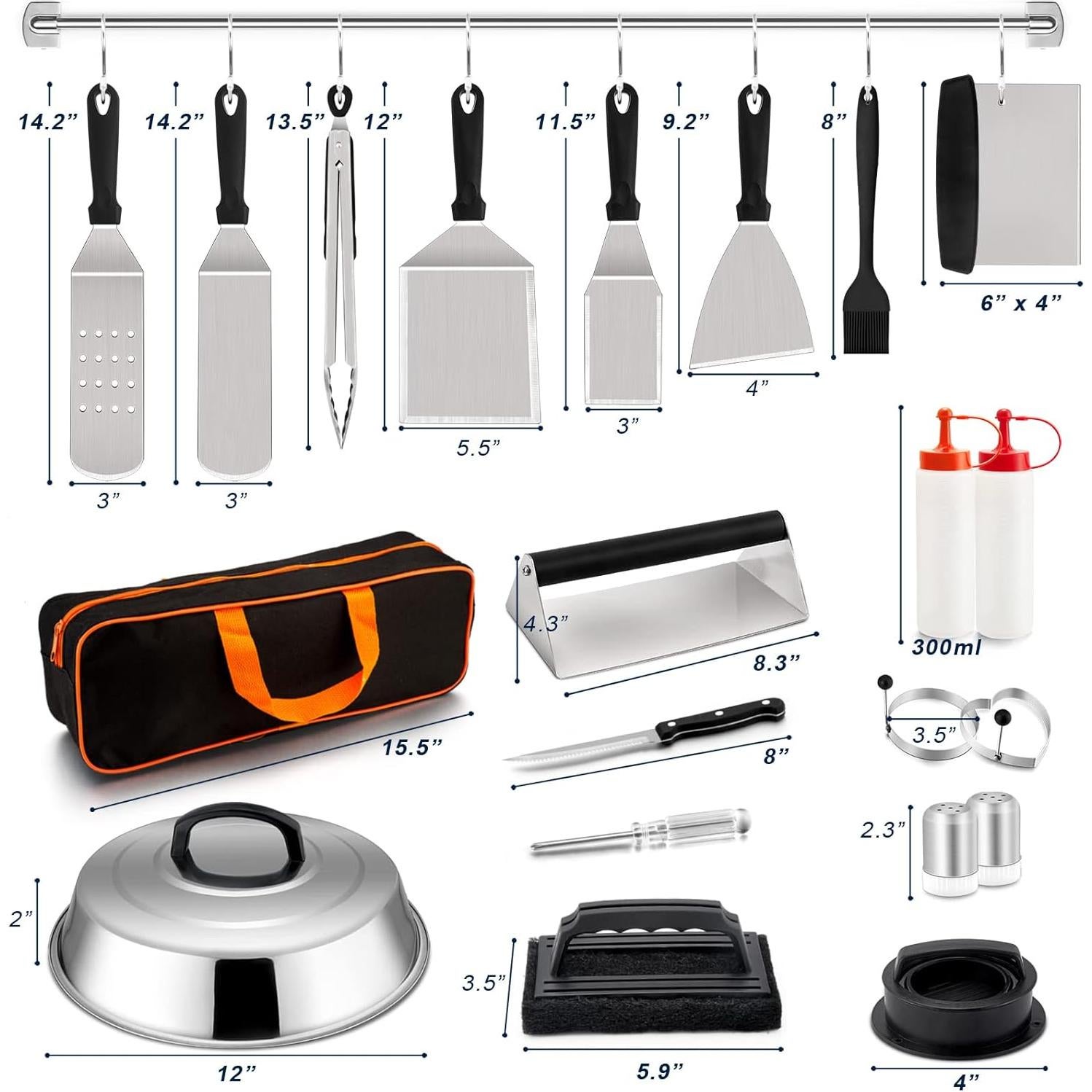 Kit de Accesorios para Plancha HaSteeL 20 Piezas Acero Inoxidable