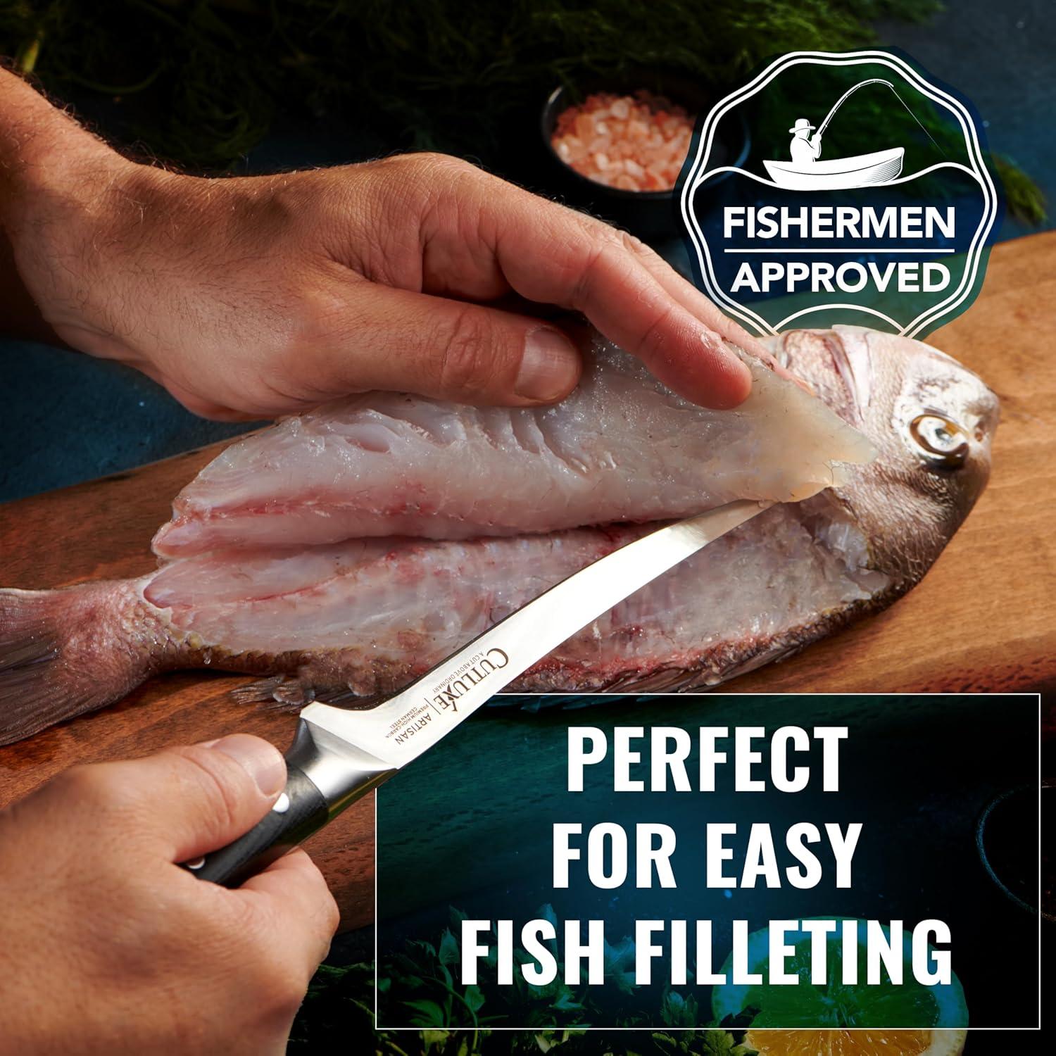 Cuchillo de Filete Cutluxe 17.78 cm Acero Alemán Mango Pakkawood