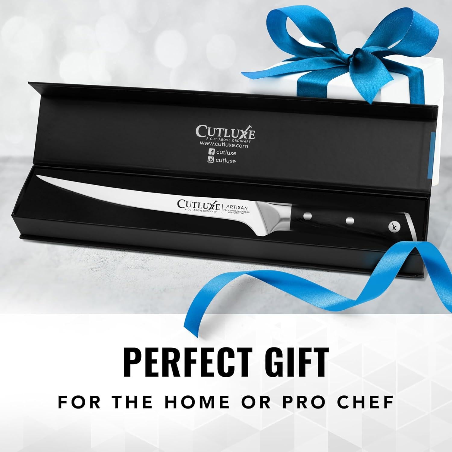 Cuchillo de Filete Cutluxe 17.78 cm Acero Alemán Mango Pakkawood