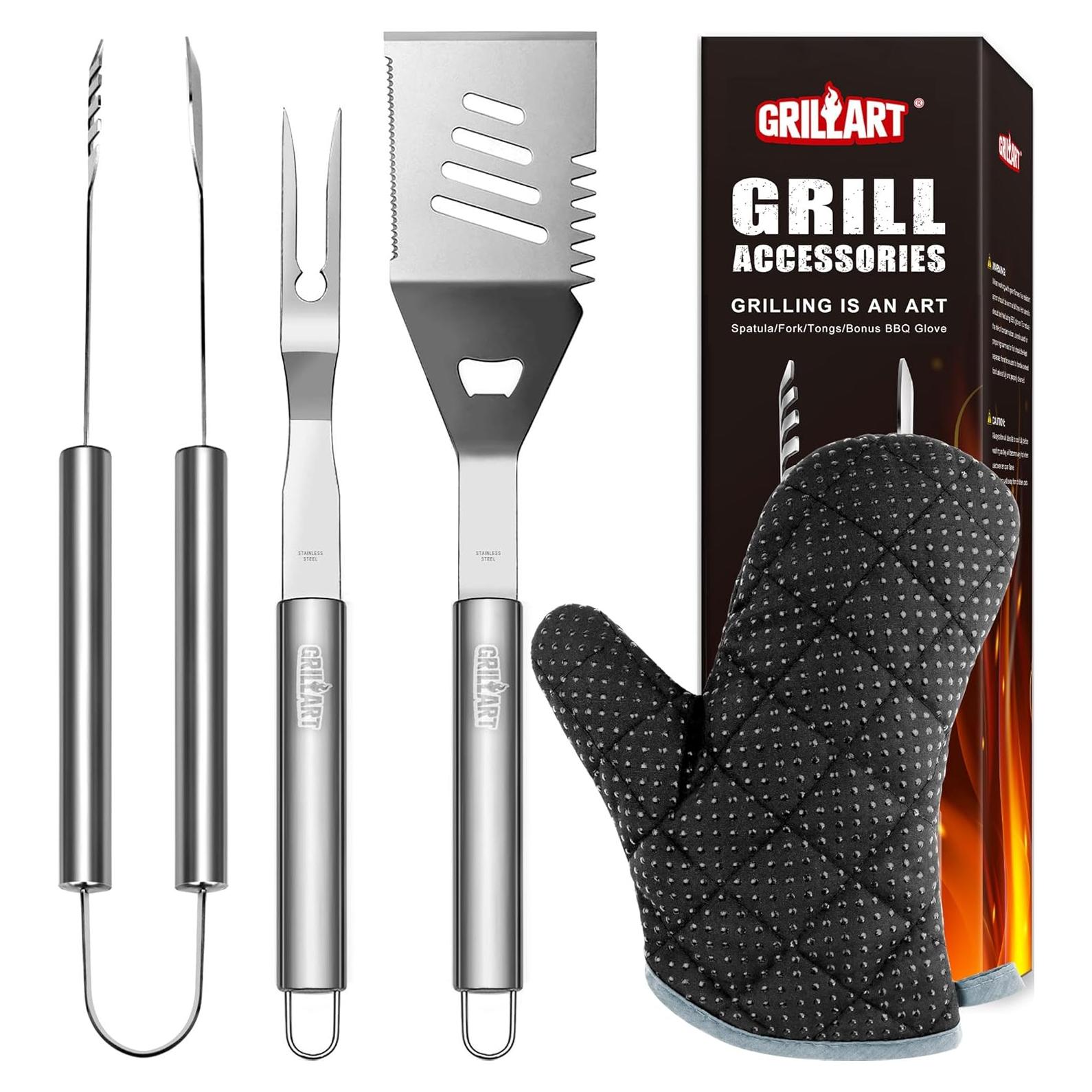 Juego de Utensilios para Parrilla GRILLART 3 Piezas Acero Inoxidable