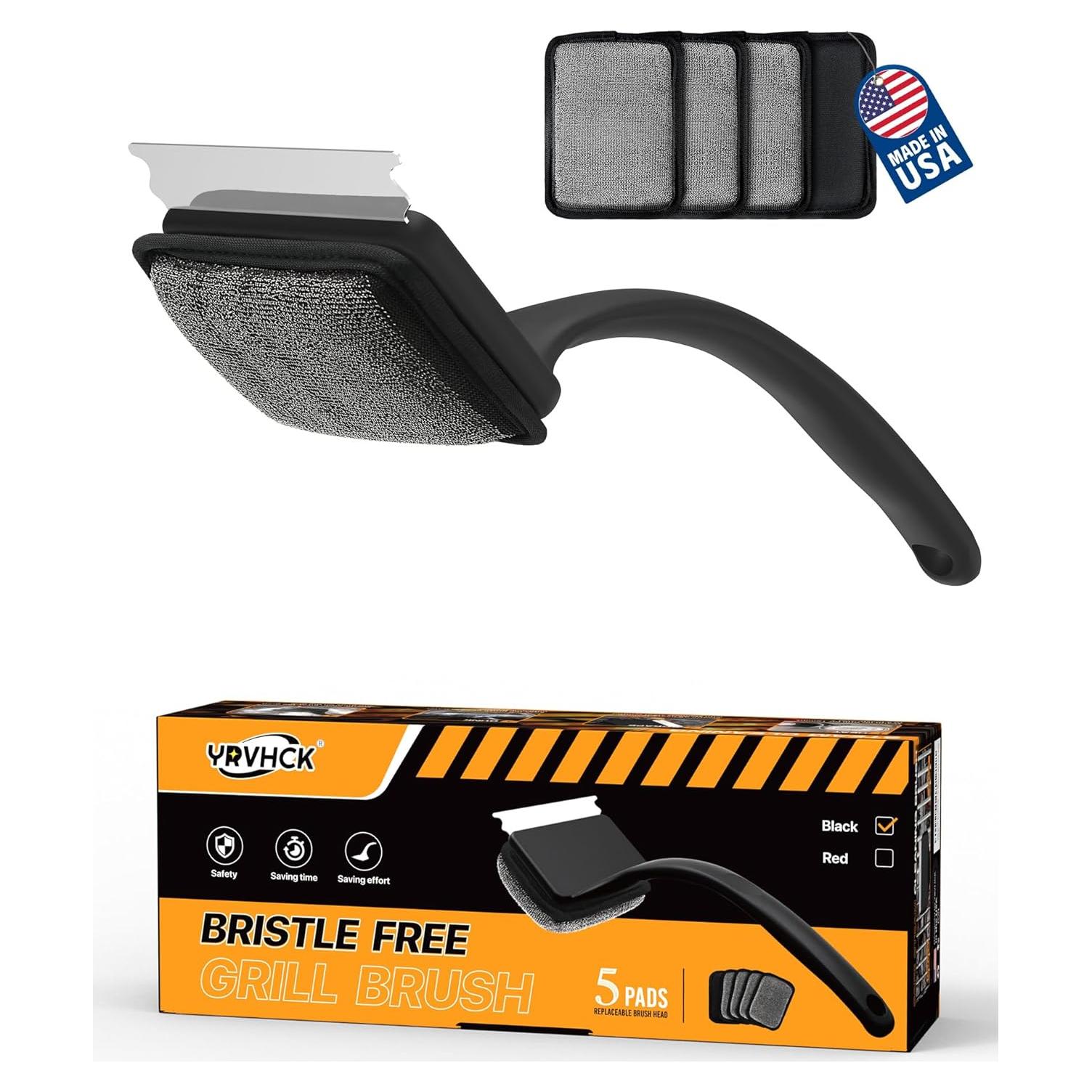 Cepillo Limpiador de Parrilla Sin Cerda YRVHCK con 5 Repuestos