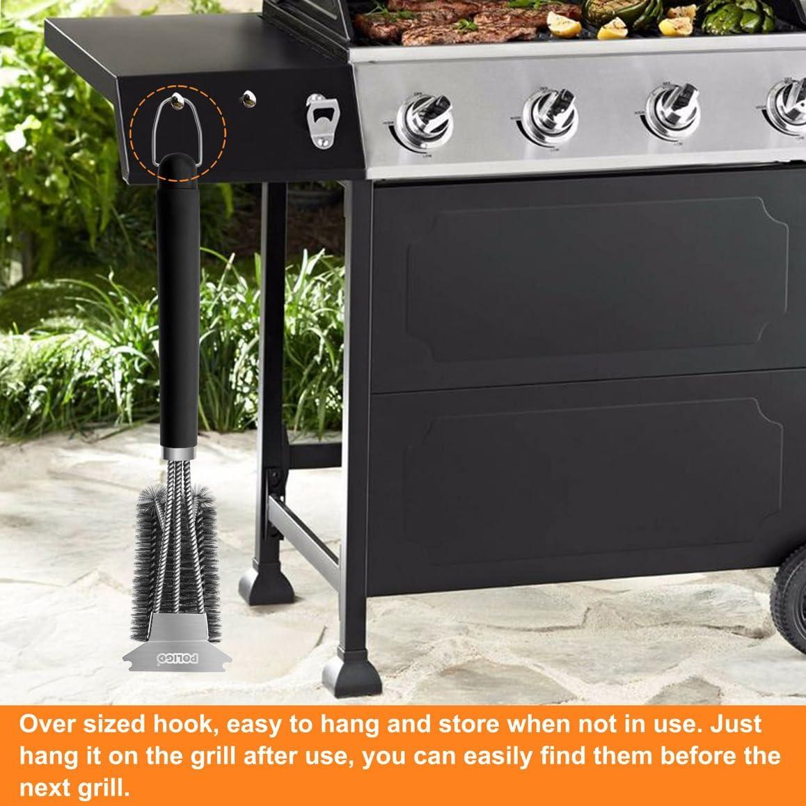 Cepillo y Raspador de Parrilla POLIGO 45.72 cm Acero Inoxidable