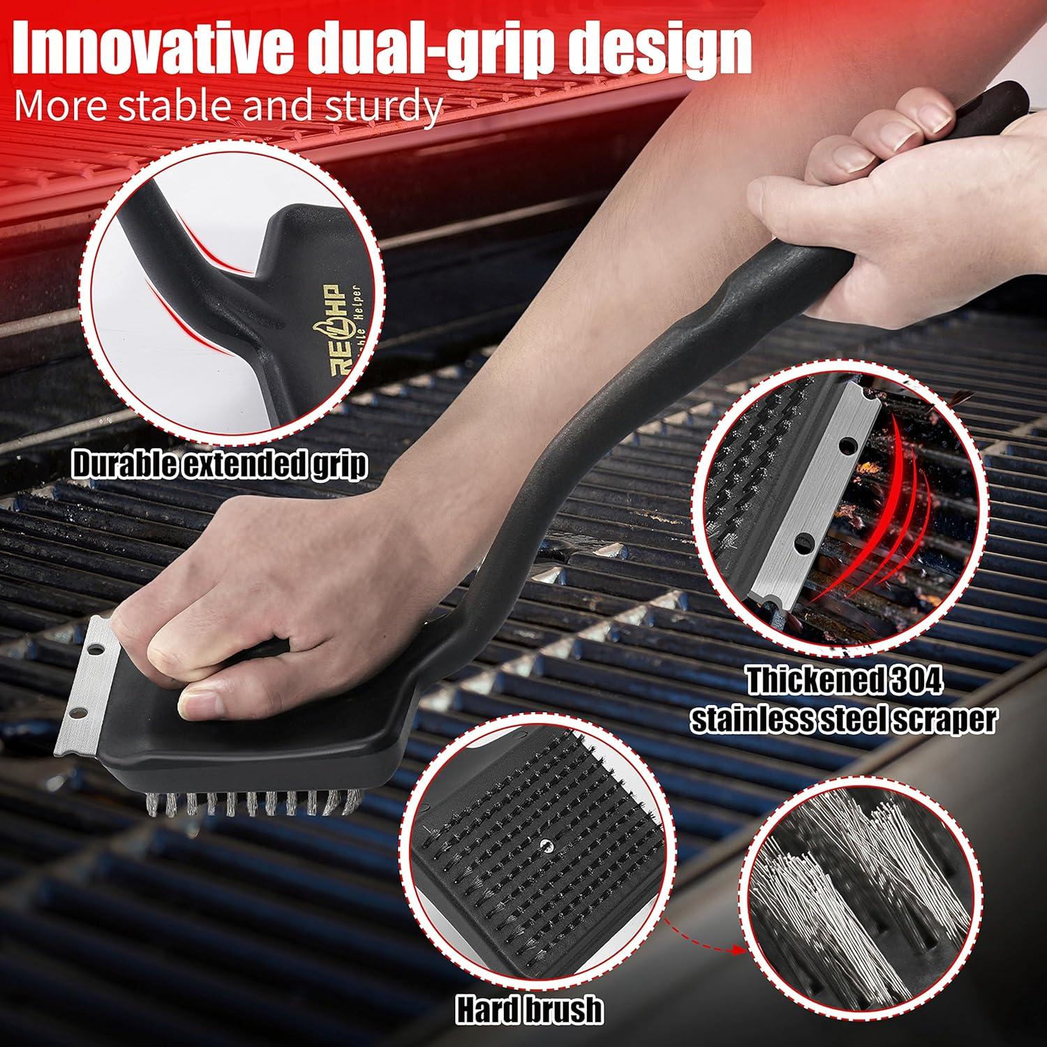 Cepillo y Raspador para Parrilla RELHP 43 cm Acero Inoxidable