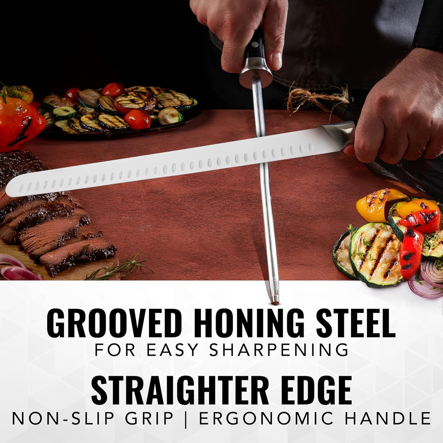 Juego de Cuchillos para BBQ Cutluxe - Cuchillo de 30.5 cm y Varilla de 25.4 cm