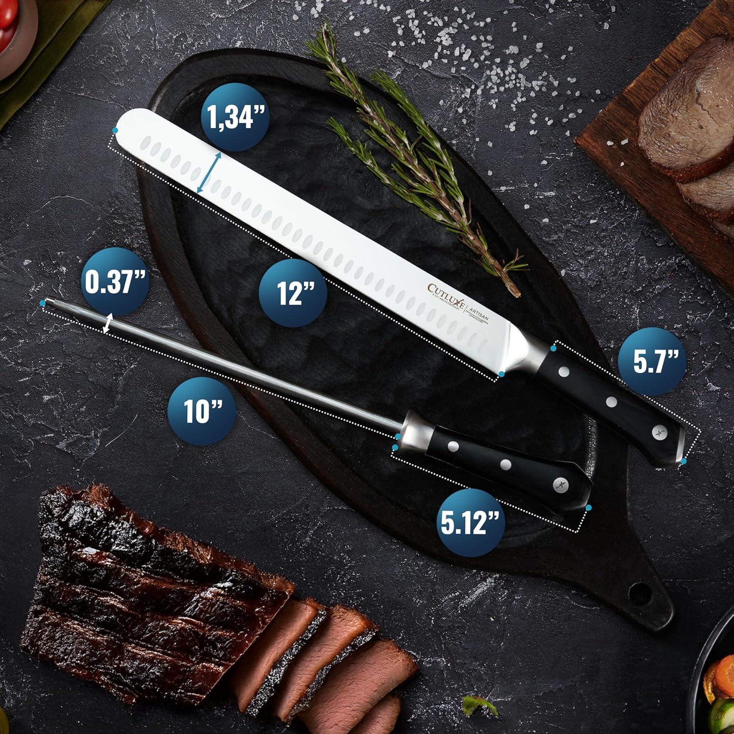 Juego de Cuchillos para BBQ Cutluxe - Cuchillo de 30.5 cm y Varilla de 25.4 cm