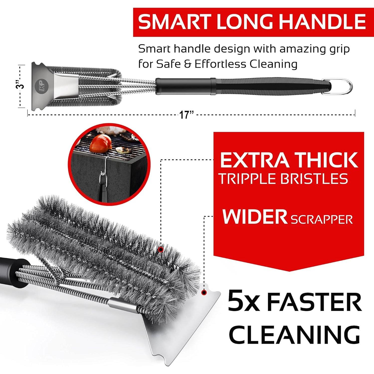 Cepillo de Parrilla Sin Cerdas Perfección en la Cocina + Alfombrilla