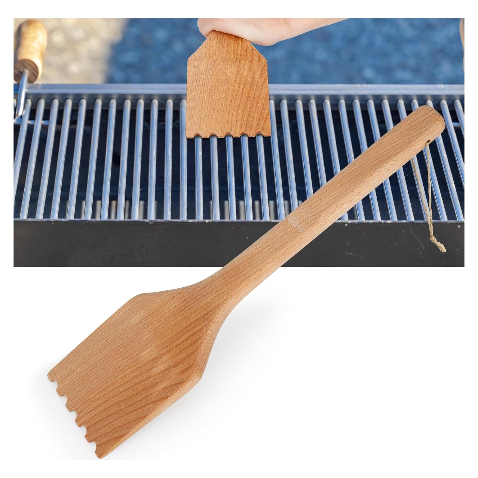 Raspador de Parrilla de Madera Lanpuly 40.6x9.7cm Mango Largo