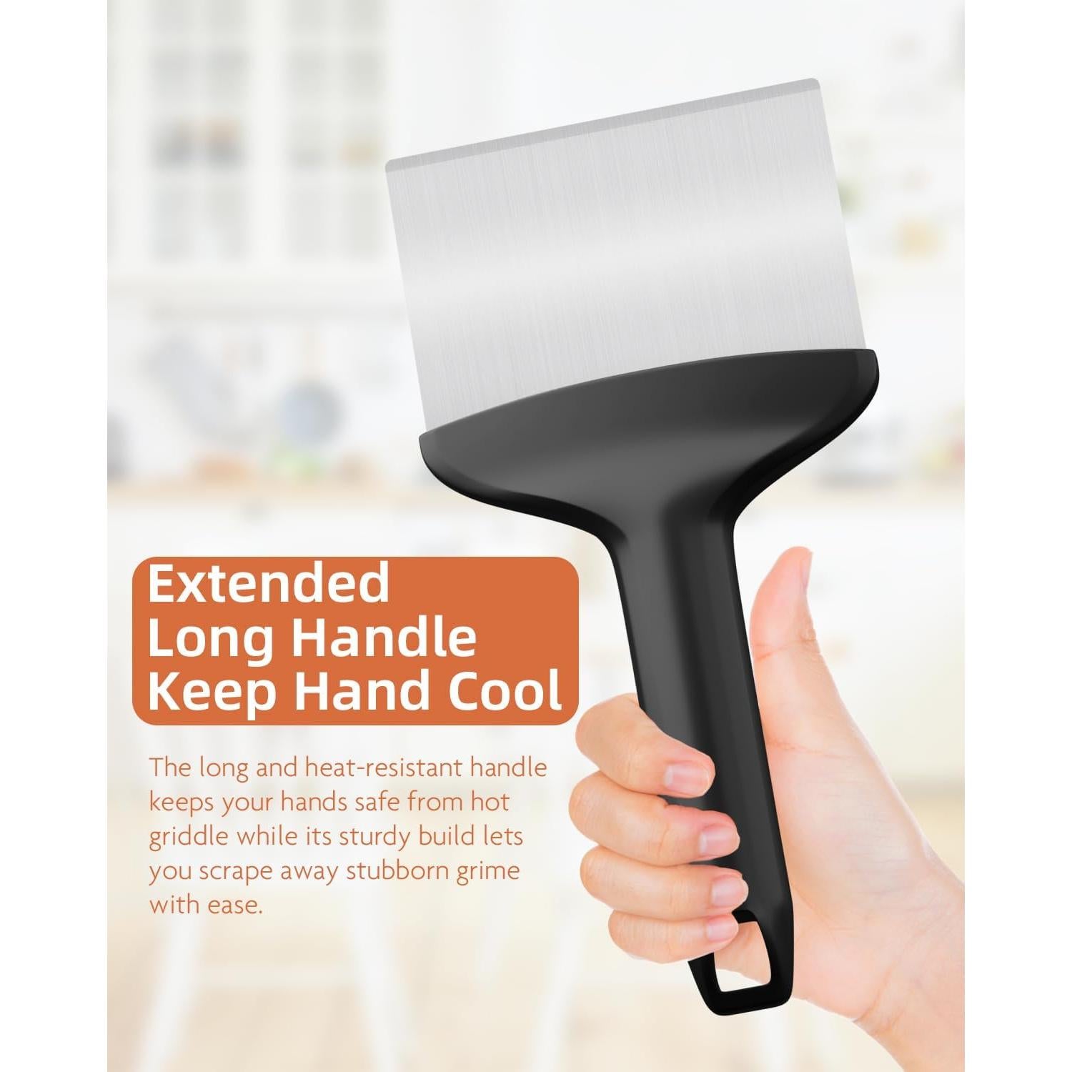 Raspador de Manija Larga LEIFENY para Plancha 27.7x14 cm