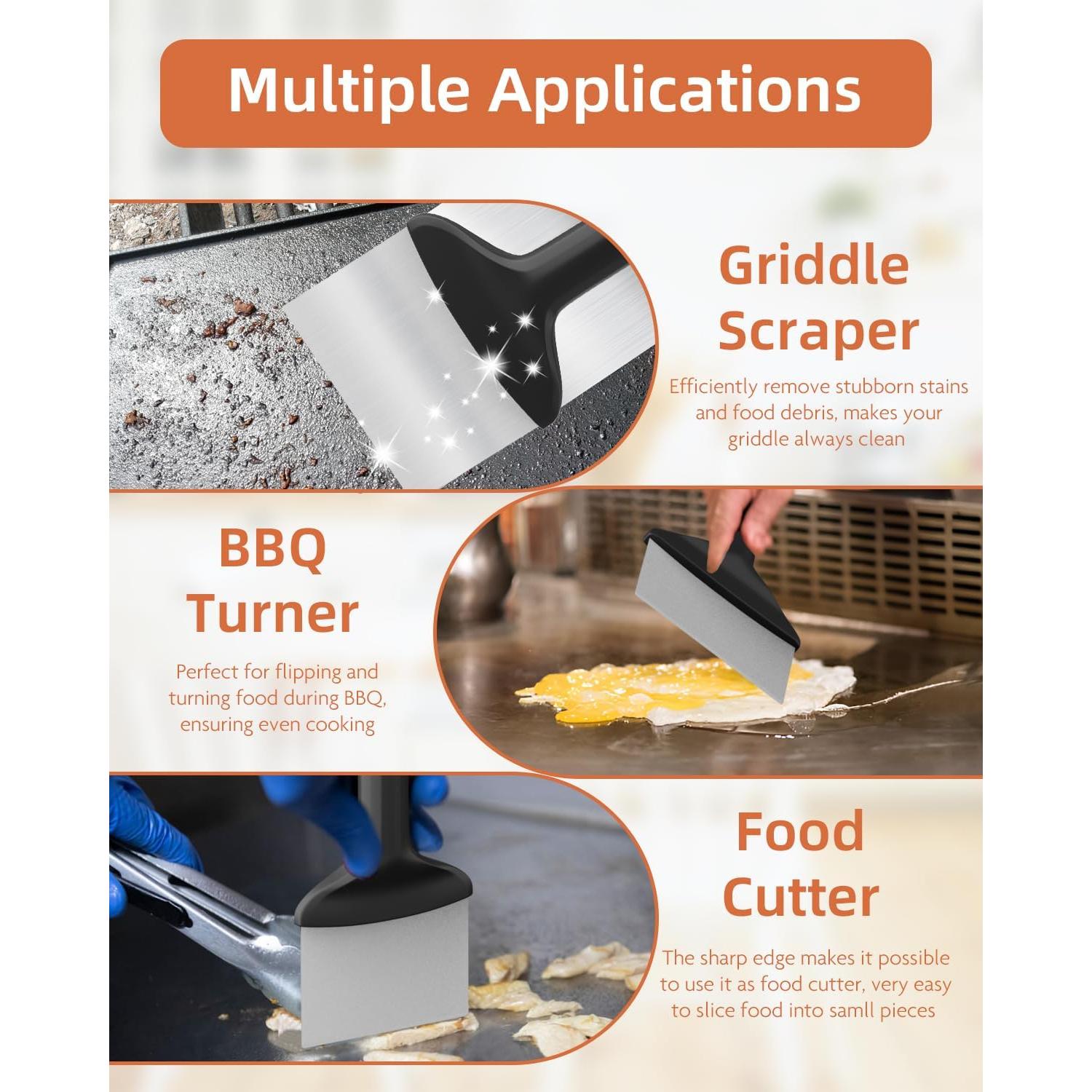 Raspador de Manija Larga LEIFENY para Plancha 27.7x14 cm