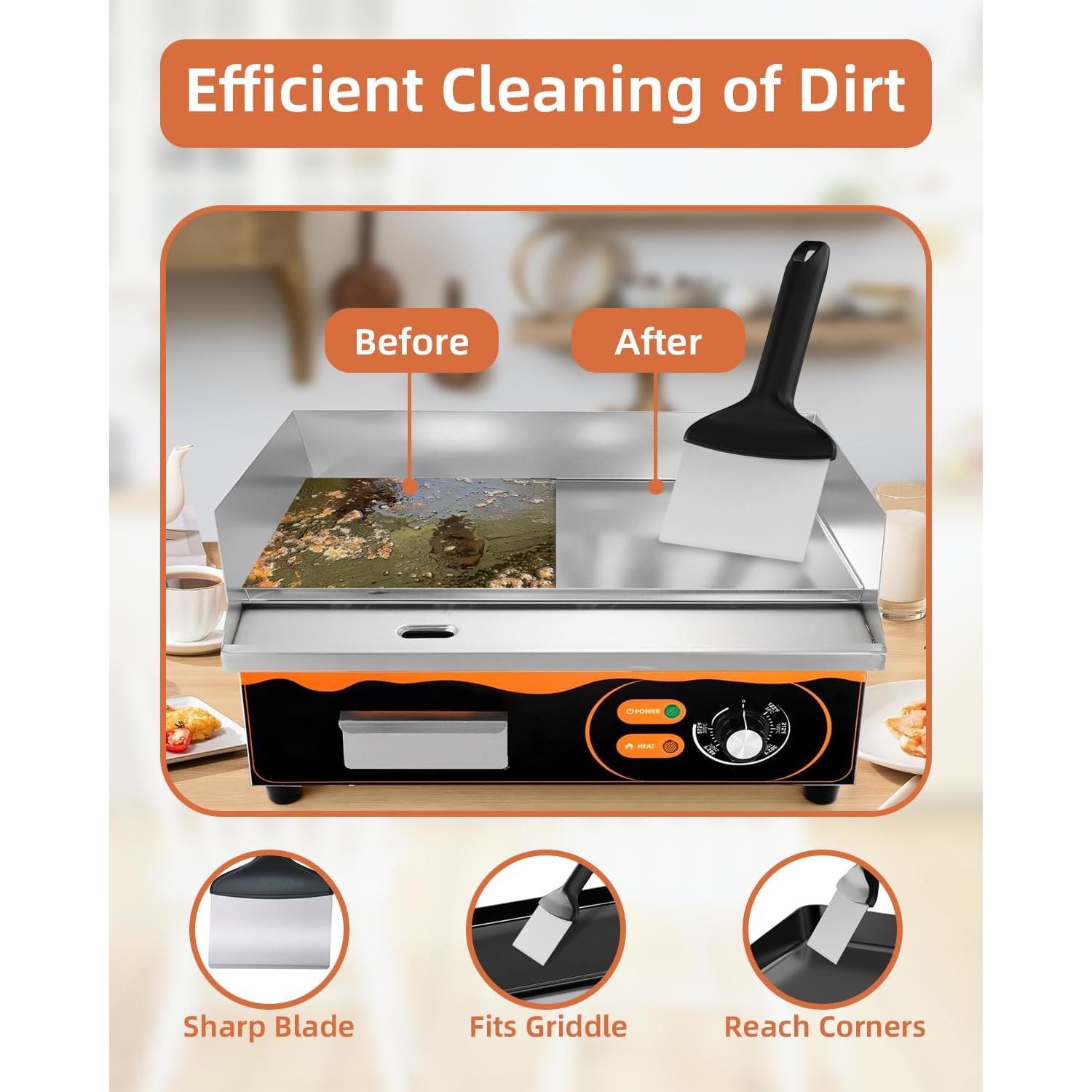 Raspador de Manija Larga LEIFENY para Plancha 27.7x14 cm