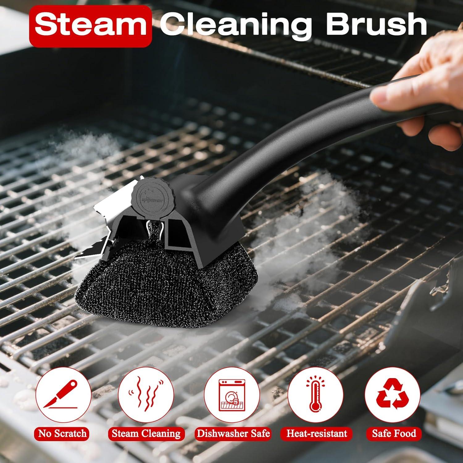 Cepillo de Parrilla BBQ Purgreat 2 en 1 - Sin Cerda y Raspador