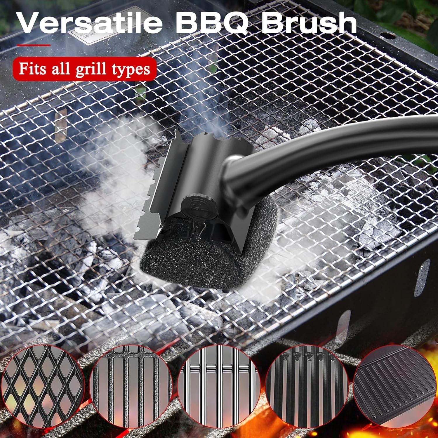 Cepillo de Parrilla BBQ Purgreat 2 en 1 - Sin Cerda y Raspador