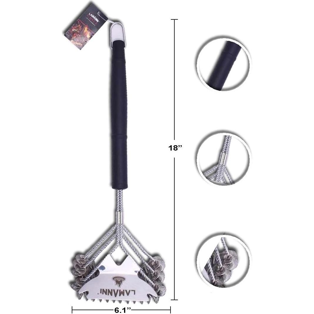 Limpiador de Parrilla 46 cm Genérico con Raspador de Acero Inoxidable