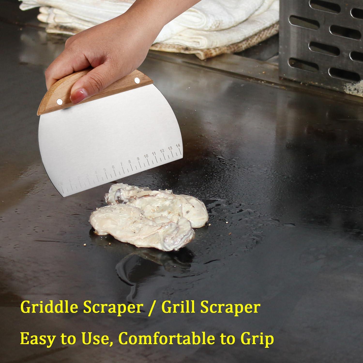 Raspador de Parrilla Kichwit Acero Inoxidable 304 Mango Madera