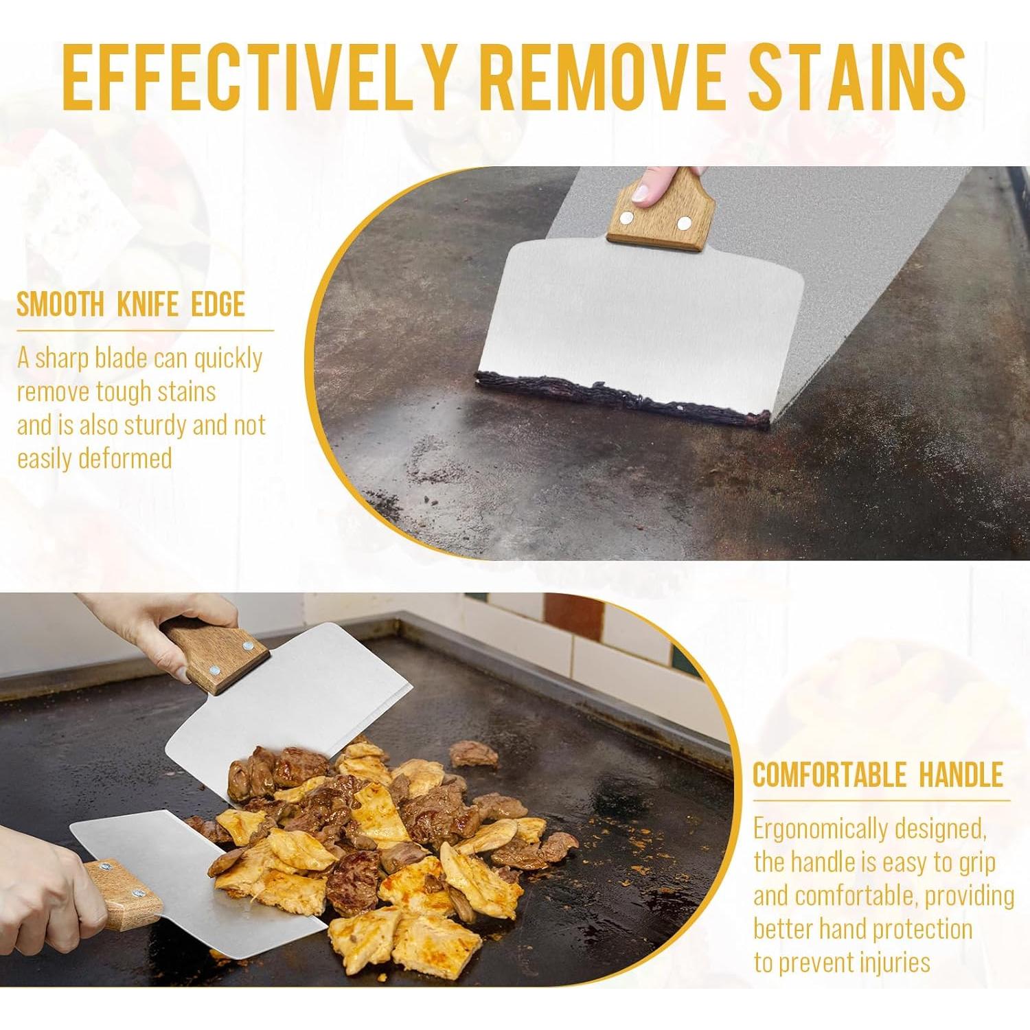 Raspador de Parrilla AWEASROY Acero Inoxidable 3 en 1