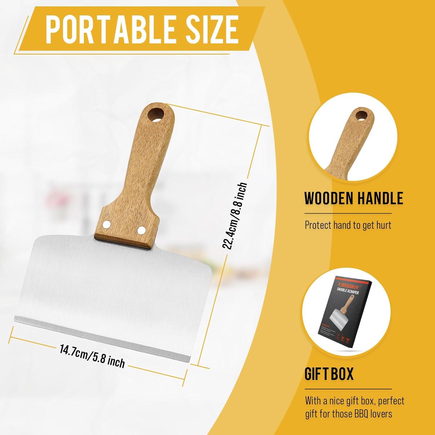 Raspador de Parrilla AWEASROY Acero Inoxidable 3 en 1