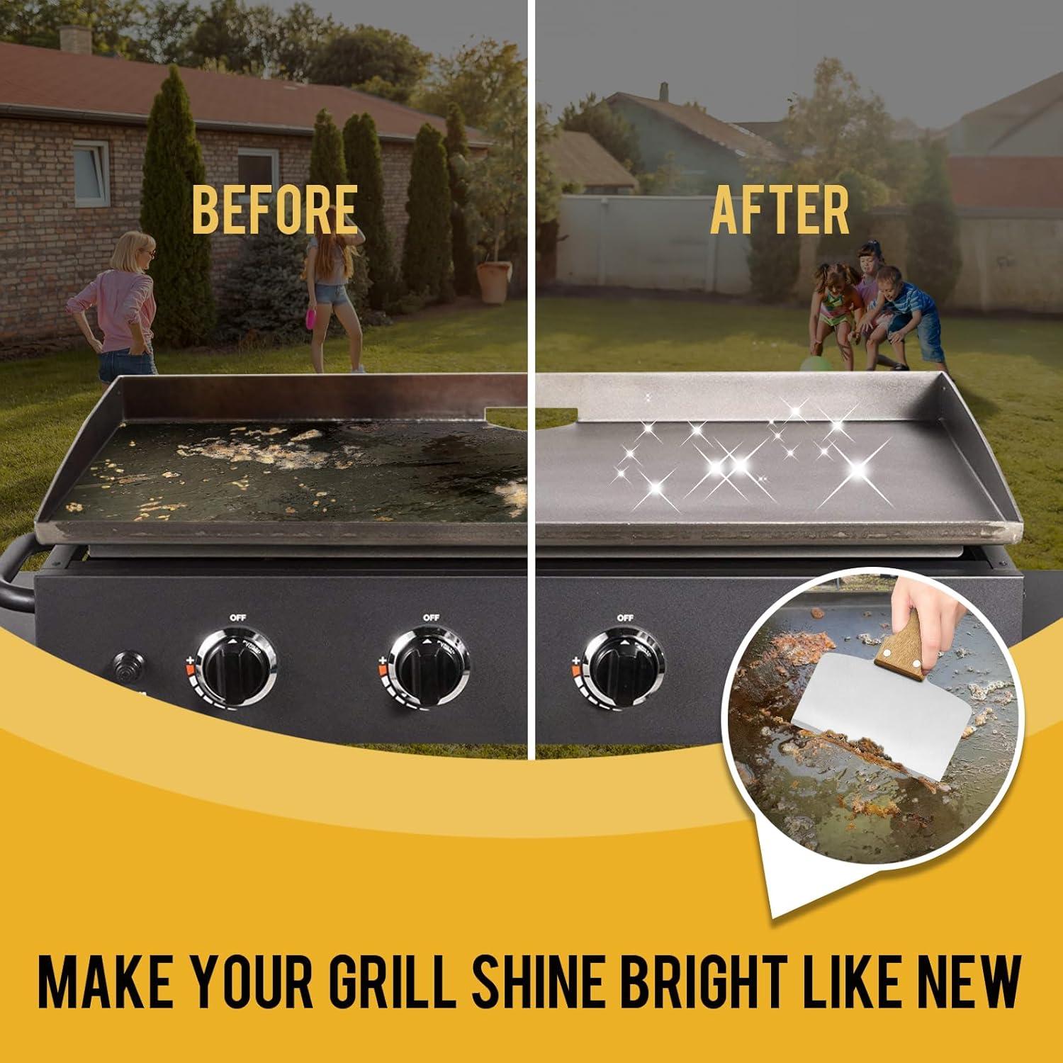 Raspador de Parrilla AWEASROY Acero Inoxidable 3 en 1