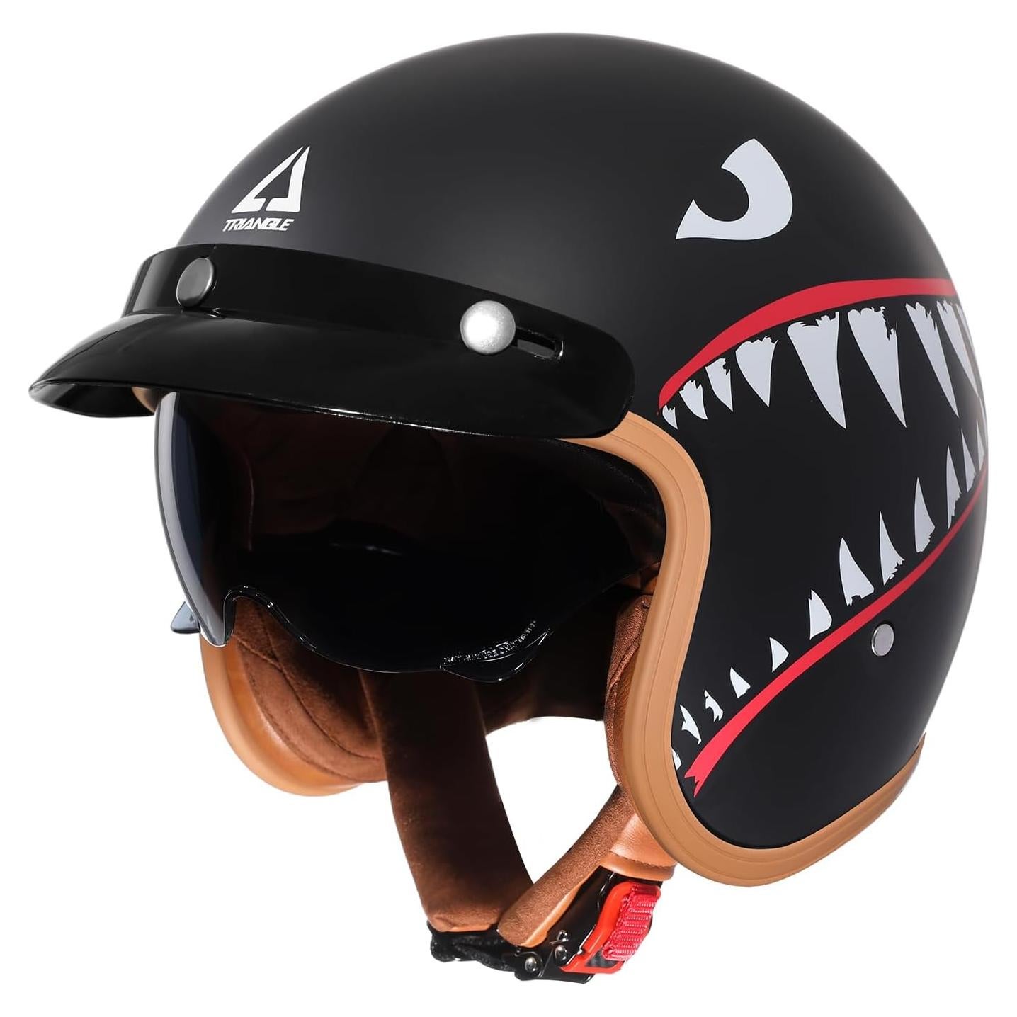 Casco de Moto Triangle B206 Retro Abierto XL con Visera