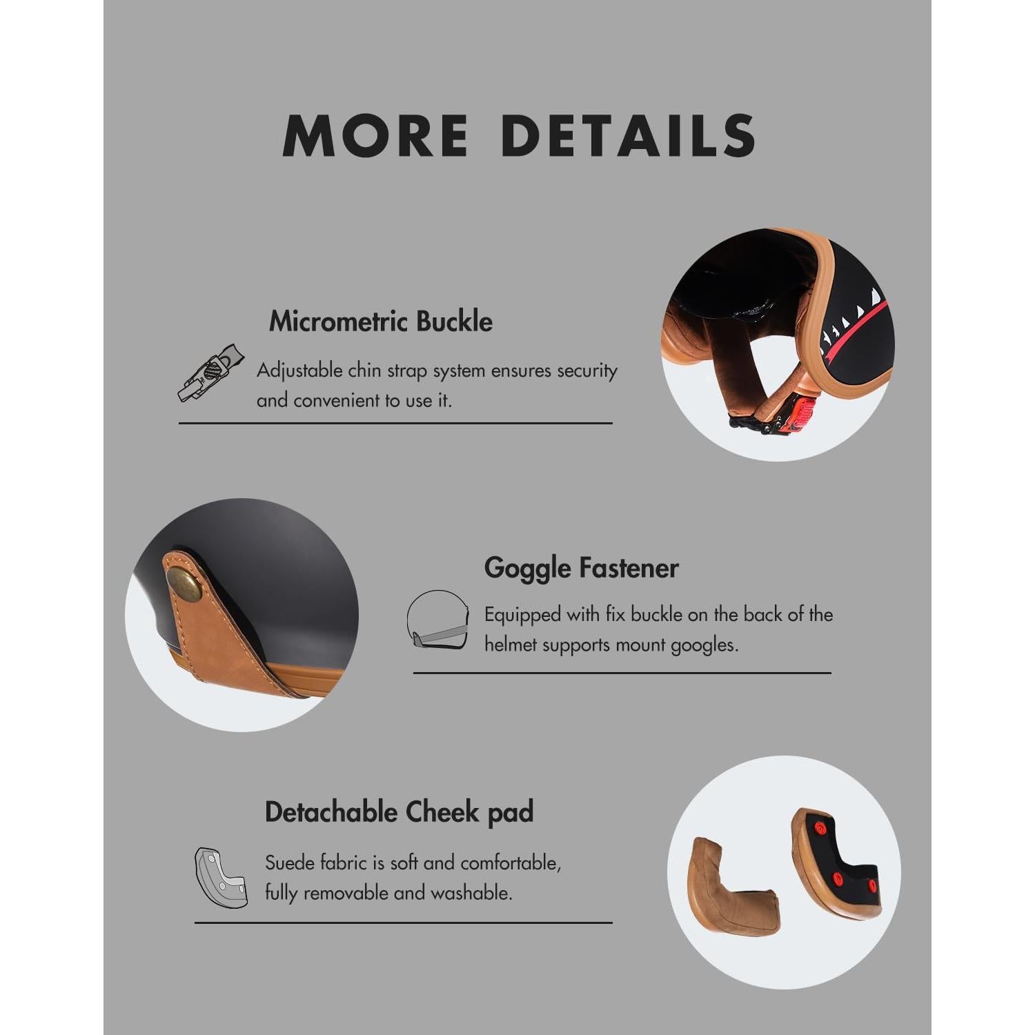 Casco de Moto Triangle B206 Retro Abierto XL con Visera