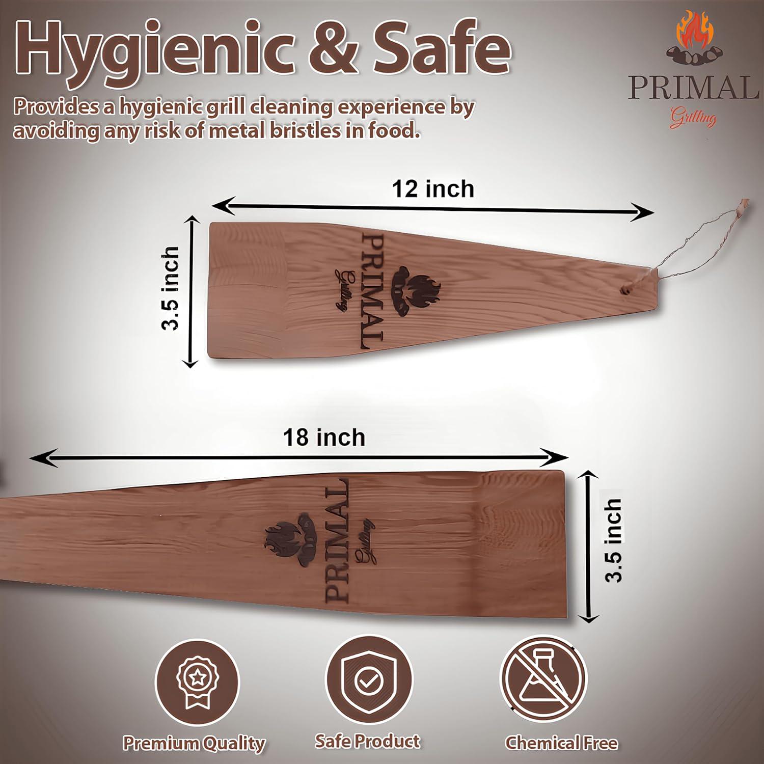 Raspador de BBQ de Madera Primal Grilling - 2 Piezas 45.72 cm