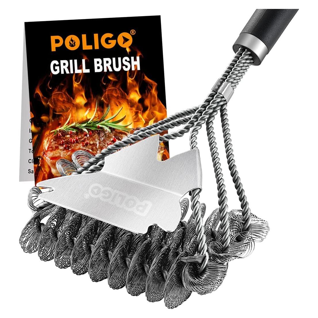 Cepillo Limpiador de Parrilla POLIGO BBQ Sin Cerdas 45.72 cm