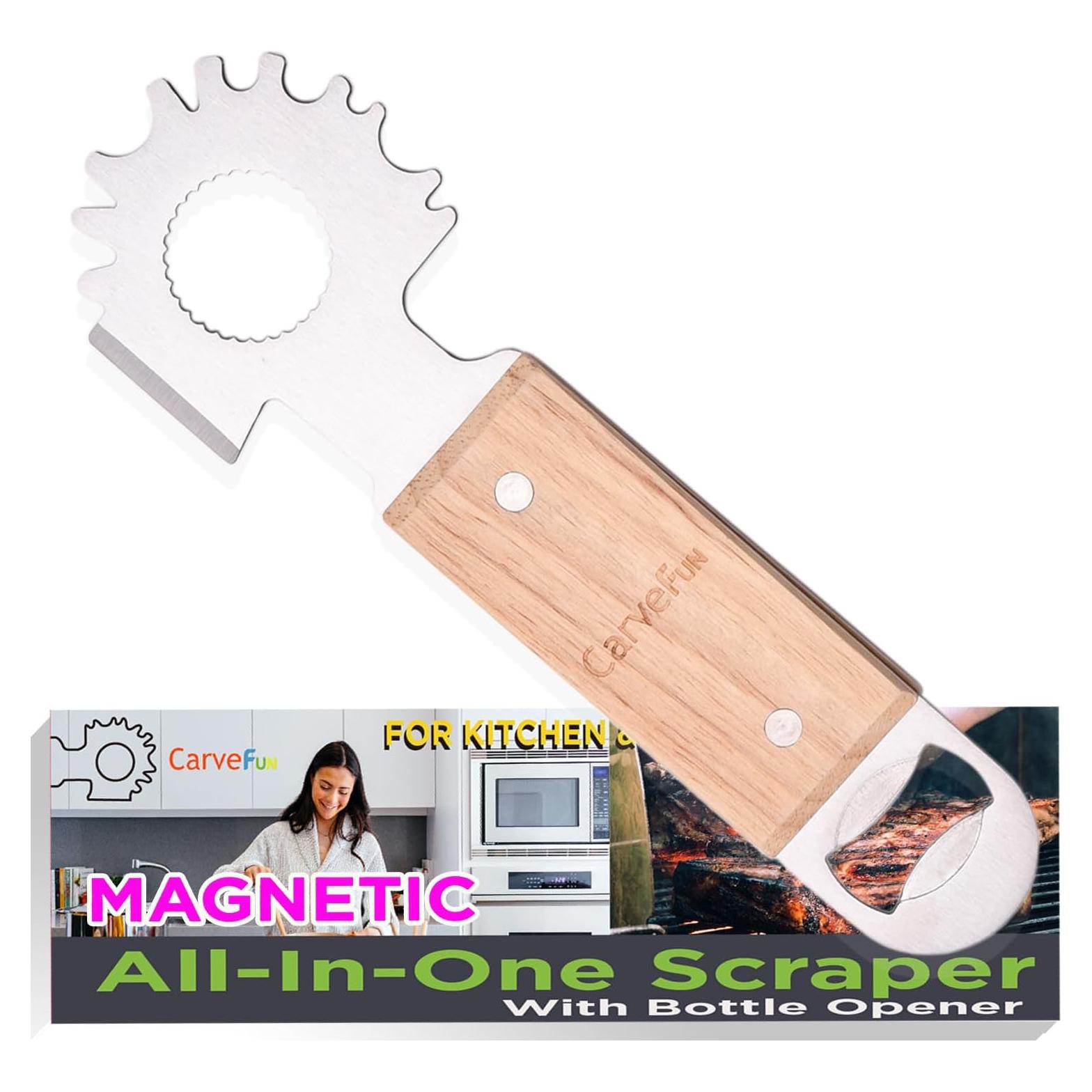 Raspadora Magnética para BBQ CarveFun con Abrebotellas