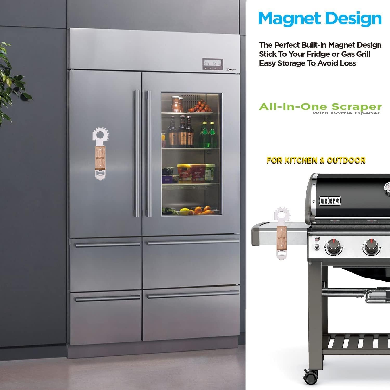 Raspadora Magnética para BBQ CarveFun con Abrebotellas