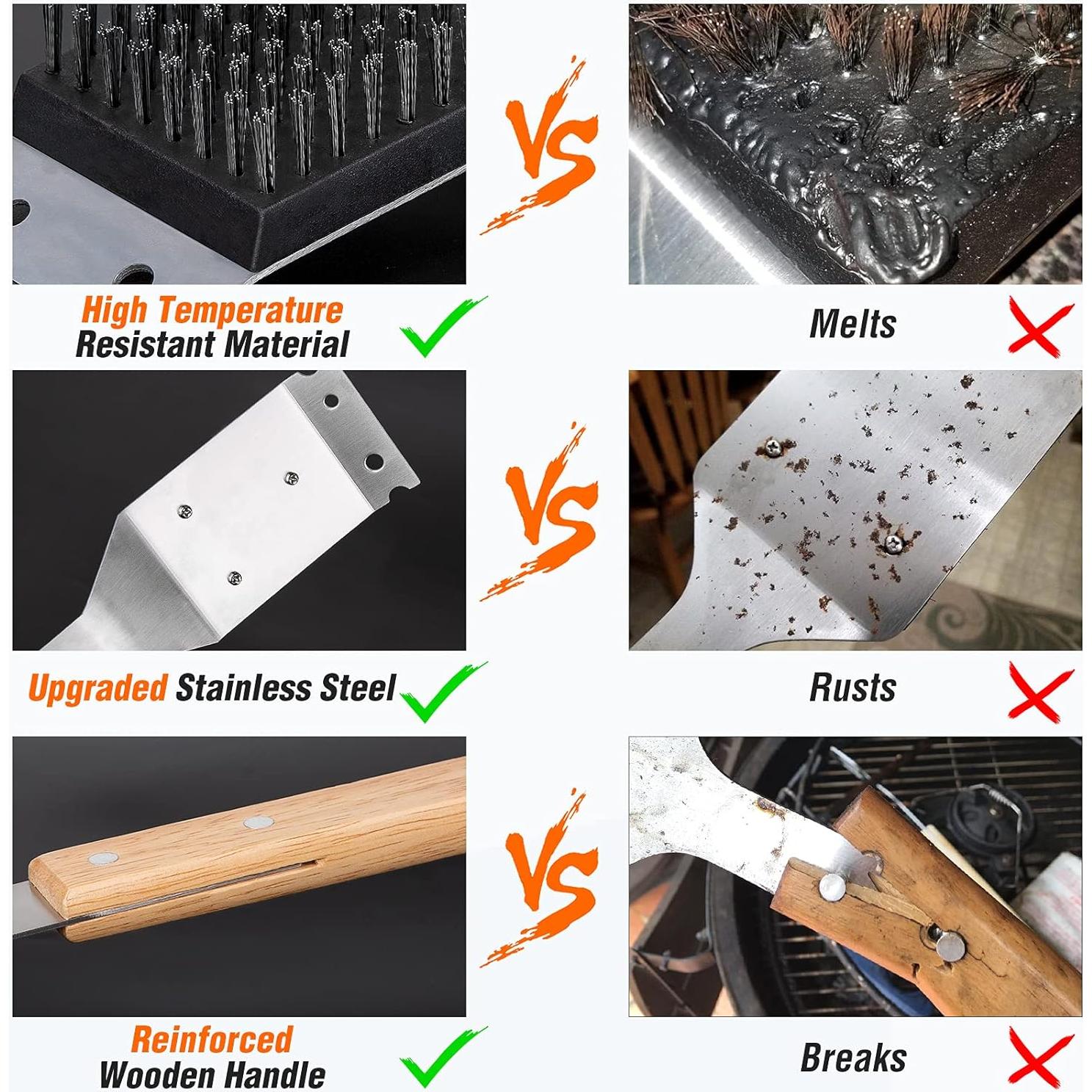 Cepillo y Raspador para Parrilla SIMPLETASTE, Acero Inoxidable