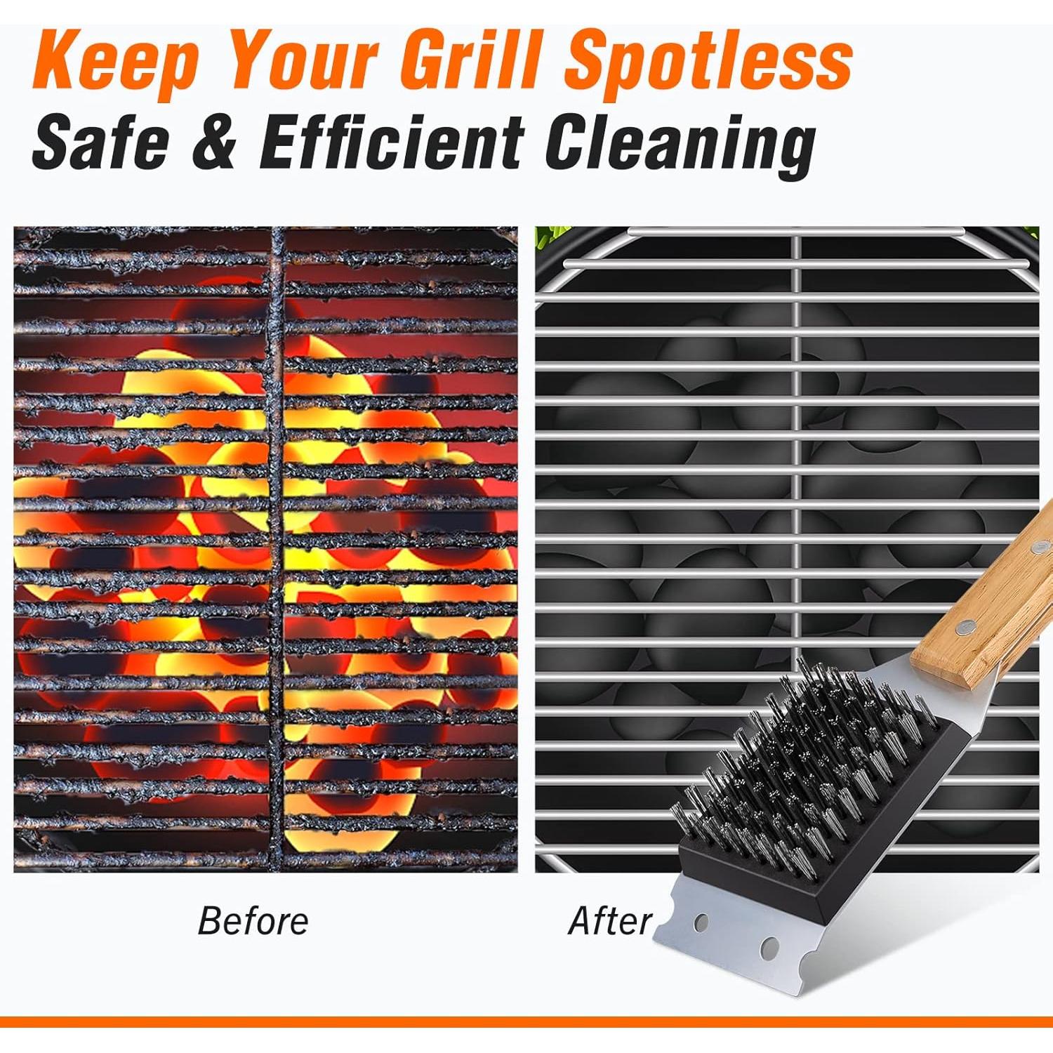 Cepillo y Raspador para Parrilla SIMPLETASTE, Acero Inoxidable