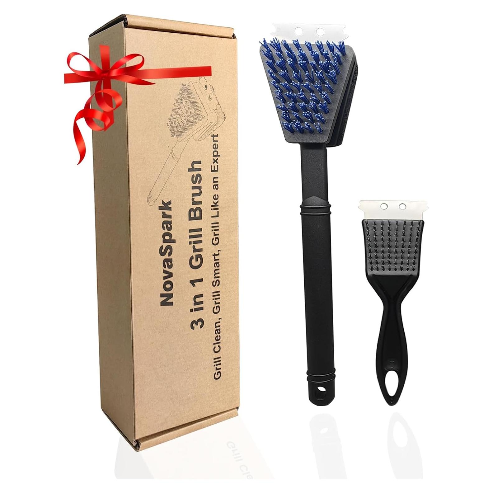 Kit de limpieza para parrilla Novaspark con cepillo y raspador