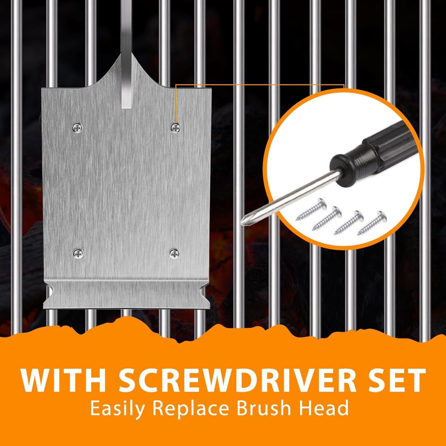 Cepillo y Raspador ENLOY para Parrilla 43 cm Madera Rosa