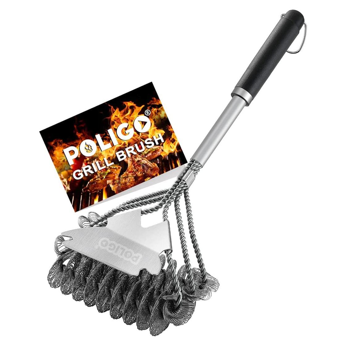 Cepillo y Raspador de Parrilla POLIGO 45.72 cm Acero Inoxidable