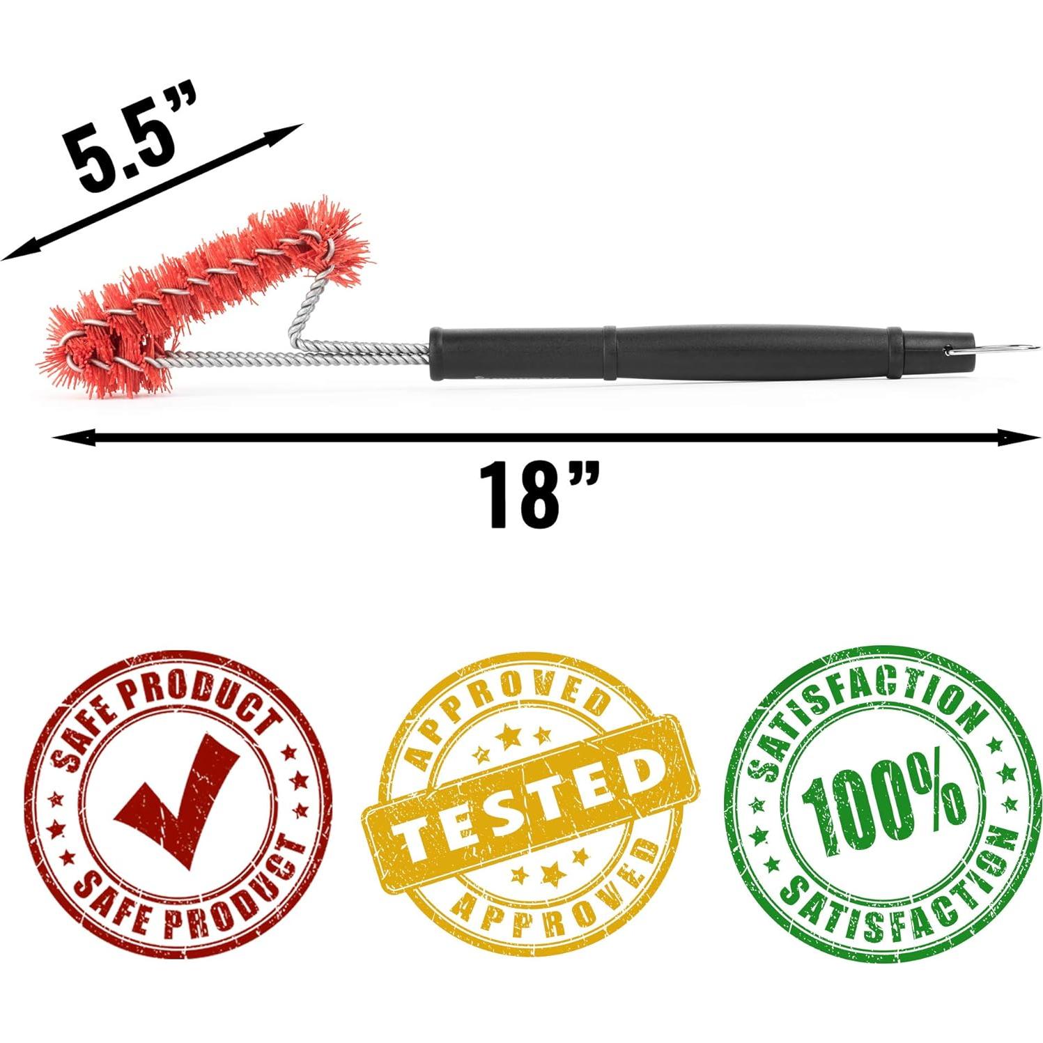 Cepillo de Nylon para Parrilla Grillaholics - Seguro para Porcelana