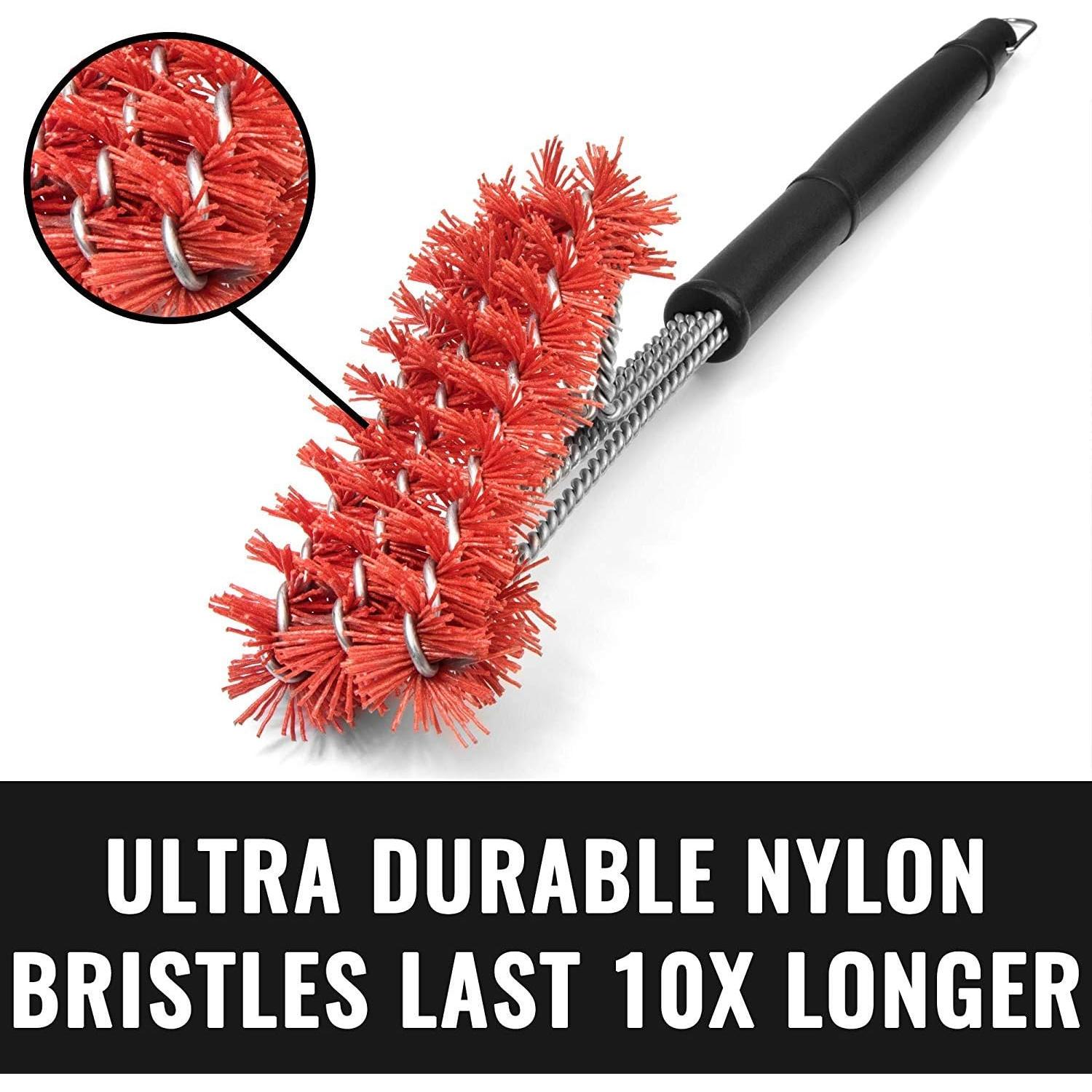 Cepillo de Nylon para Parrilla Grillaholics - Seguro para Porcelana