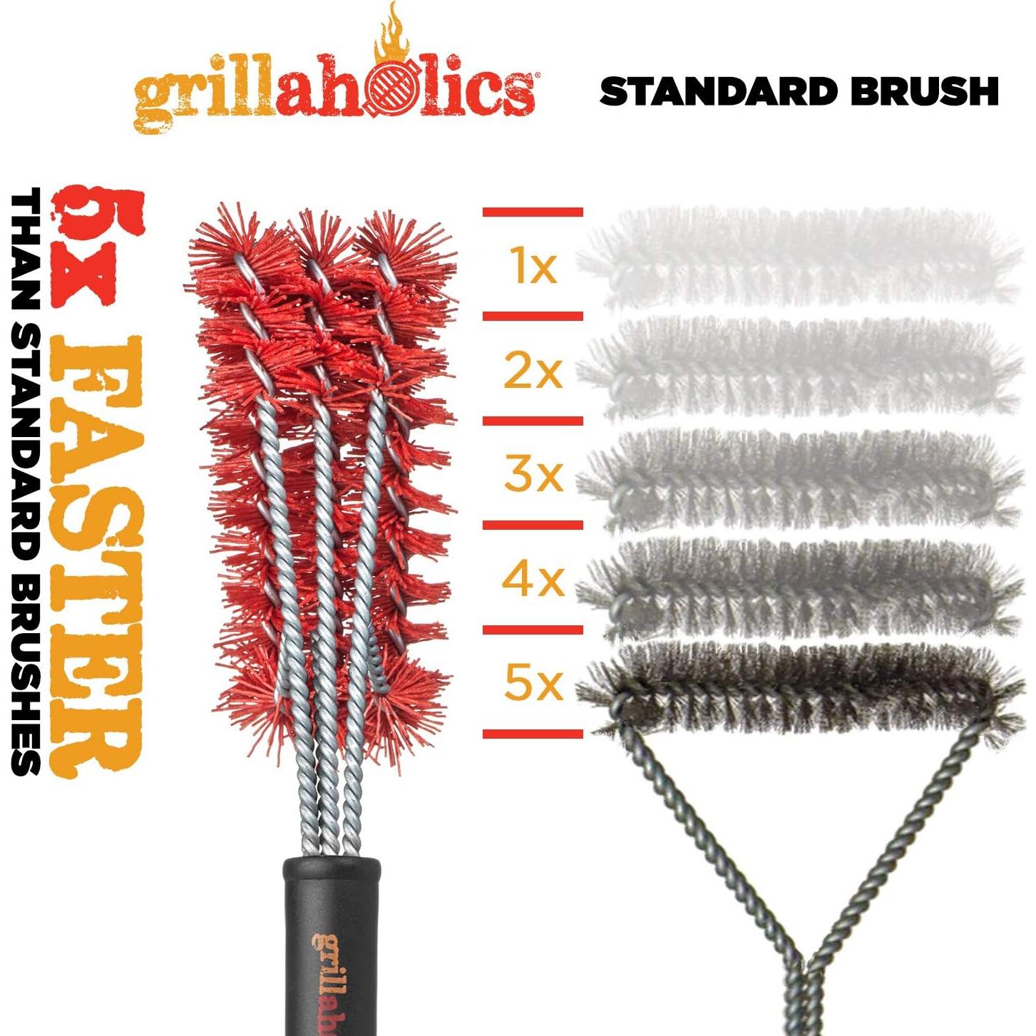 Cepillo de Nylon para Parrilla Grillaholics - Seguro para Porcelana