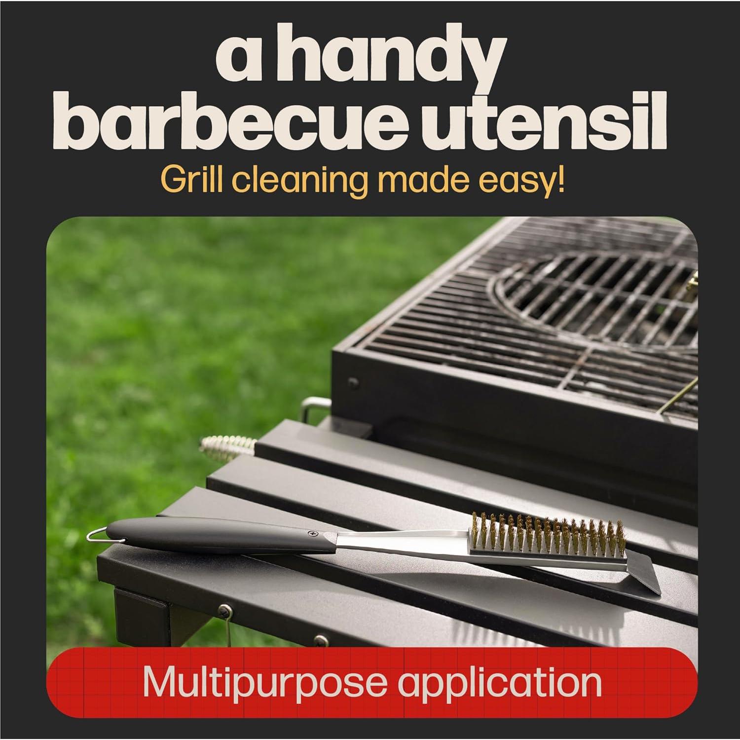 Cepillo y Raspador de Limpieza Hans Grill 2-en-1 43 cm