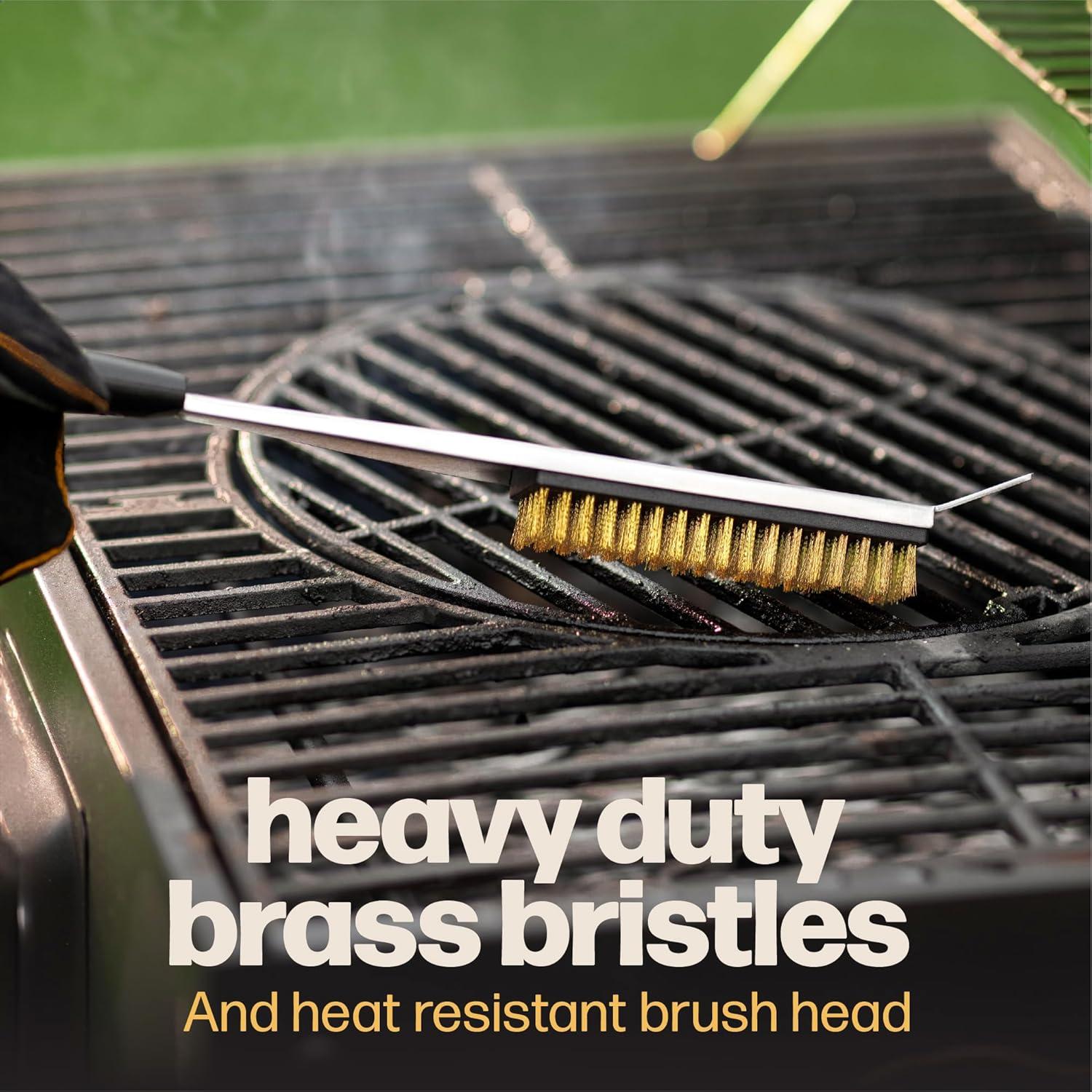 Cepillo y Raspador de Limpieza Hans Grill 2-en-1 43 cm