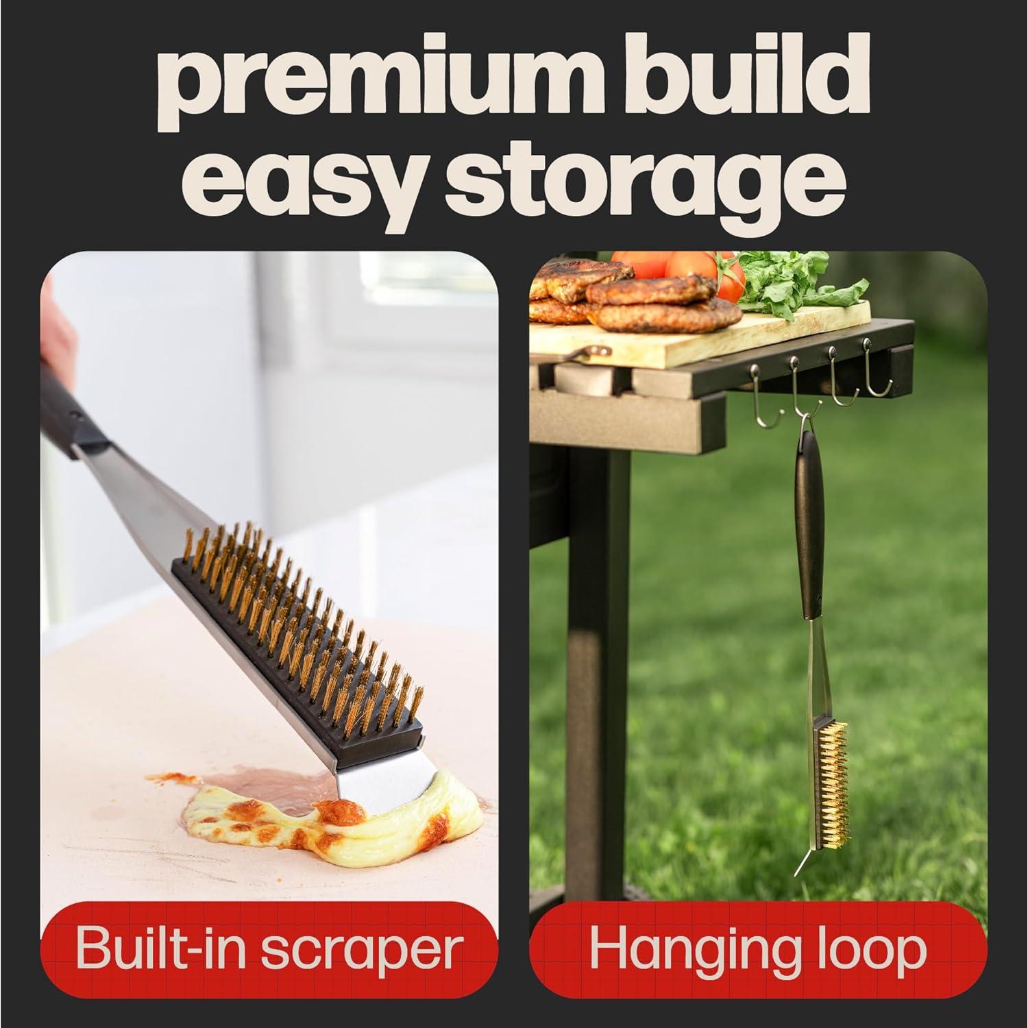 Cepillo y Raspador de Limpieza Hans Grill 2-en-1 43 cm