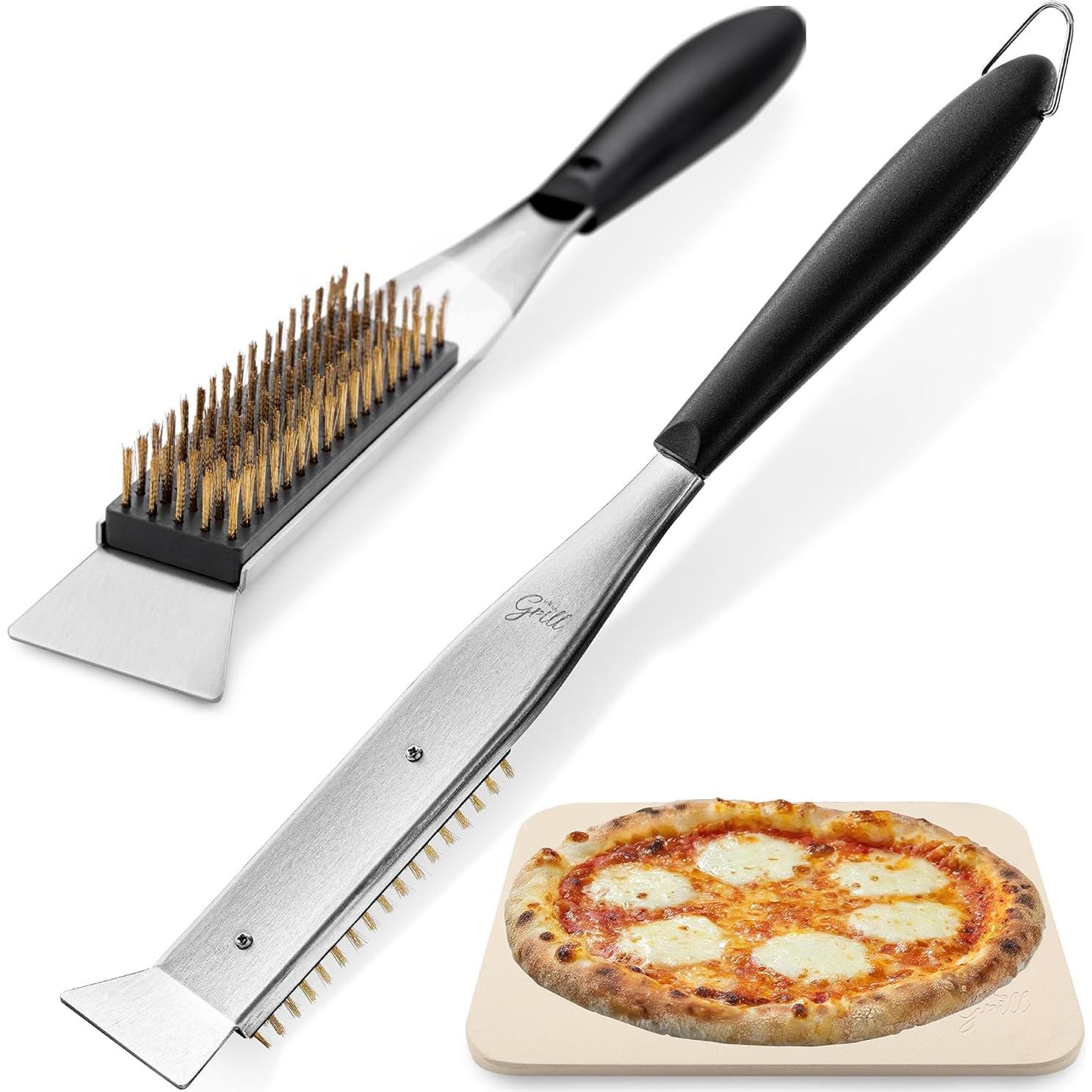 Cepillo y Raspador de Limpieza Hans Grill 2-en-1 43 cm